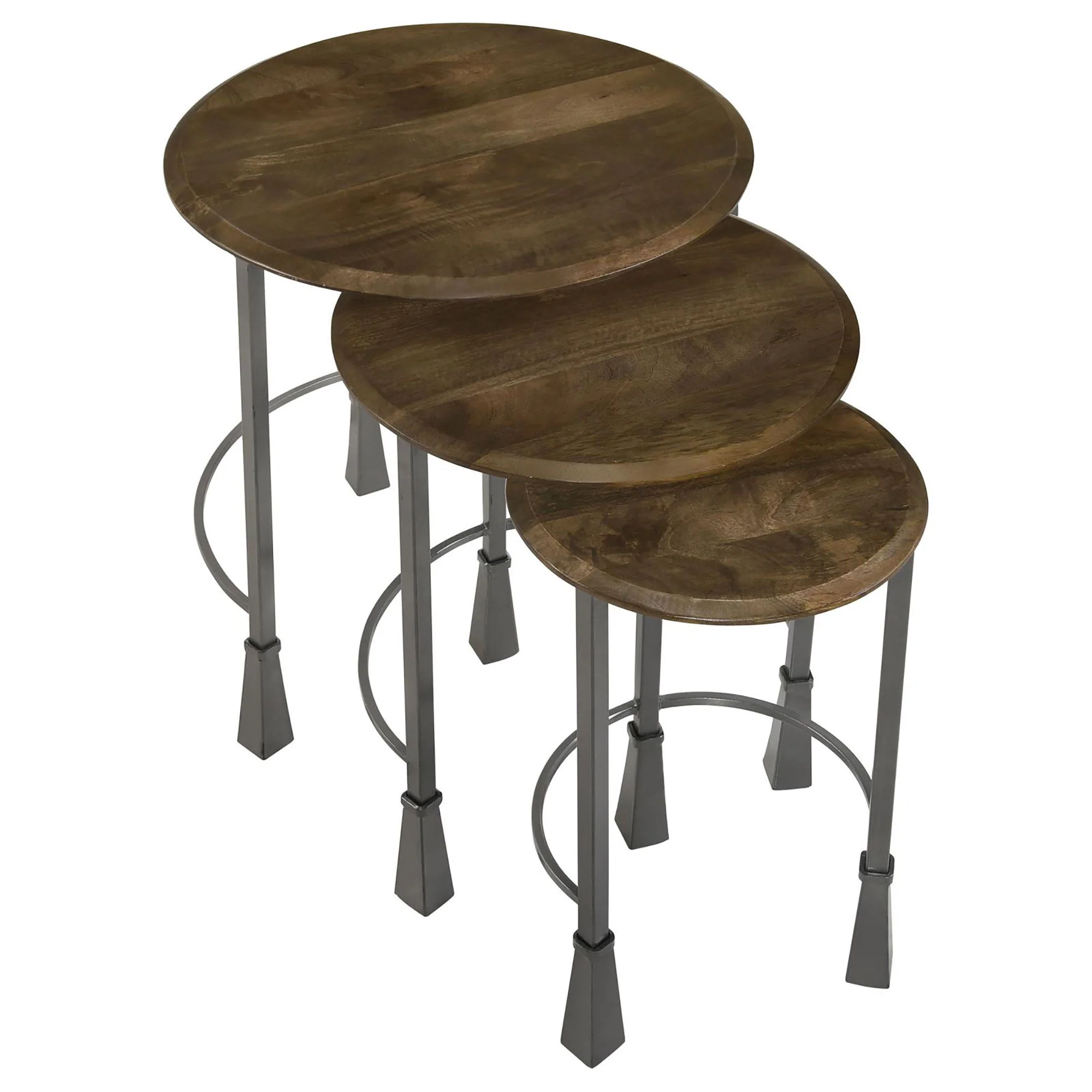 3 Piece Nesting Table Set - Brown - Image 9