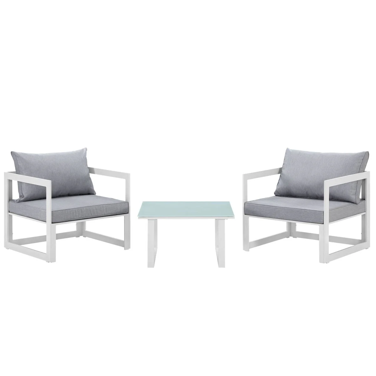 3-Piece Outdoor Aluminum Patio Sectional Set