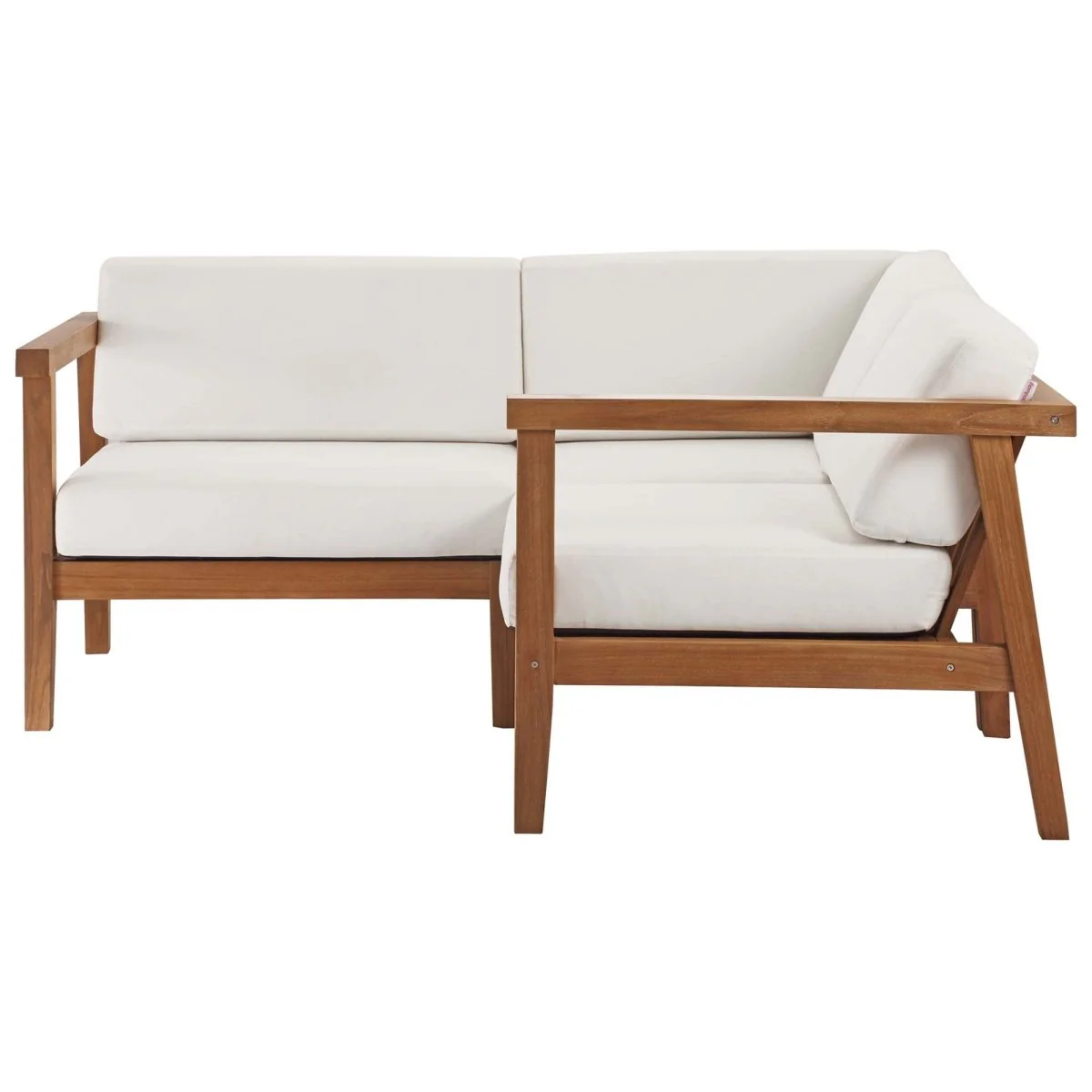 3-Piece Outdoor Patio Teak Wood Sectional Sofa Set - Image 11