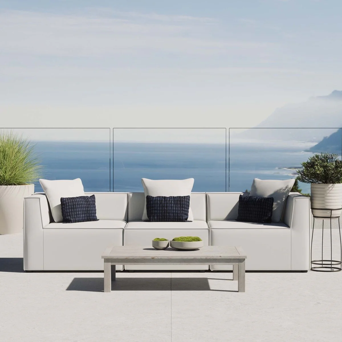 3-Piece Outdoor Patio Upholstered Sectional Sofa Set for Backyard and Deck Seating - Image 22