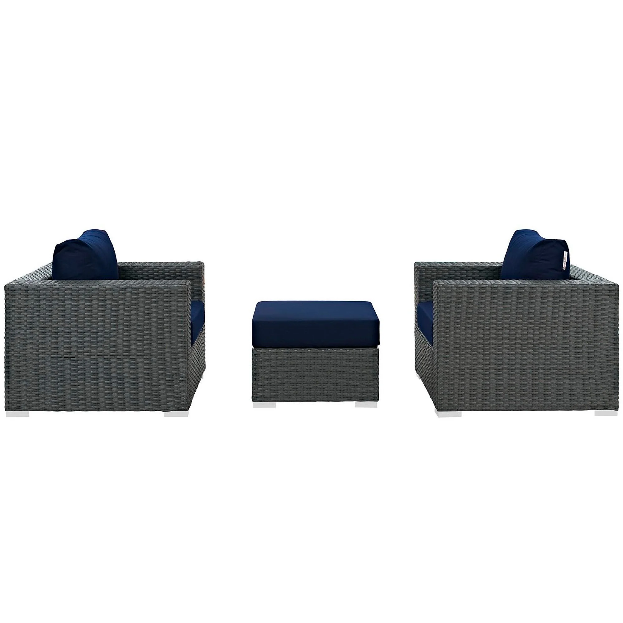 3-Piece Outdoor Sunbrella Fabric Patio Sectional Set - Image 10