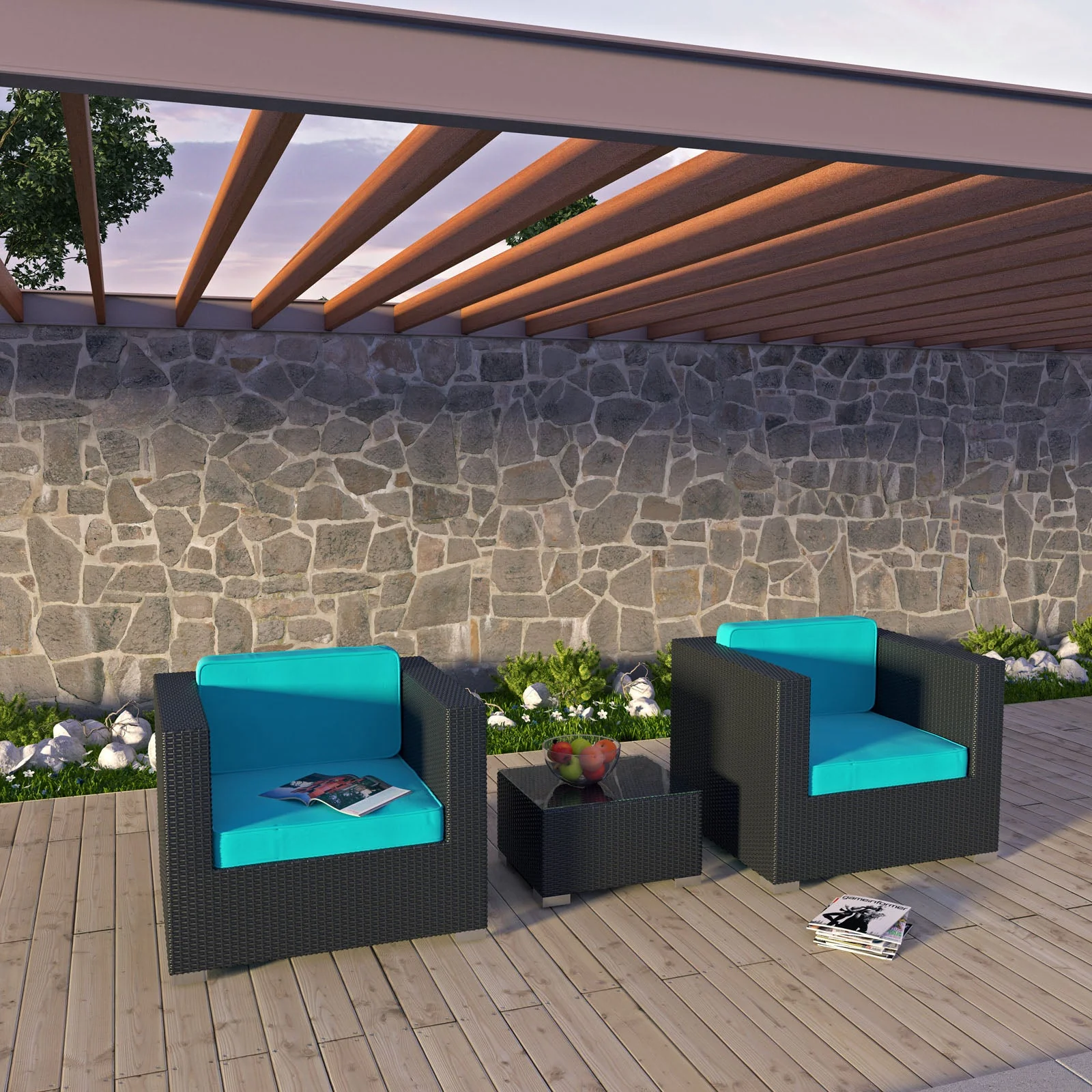 3-Piece Outdoor Wicker Patio Sofa and Armchair Set - Image 12