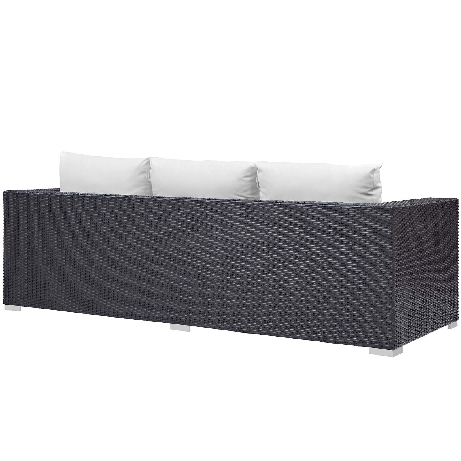 3-Piece Outdoor Wicker Patio Sofa Set with Fire Pit Table - Image 6