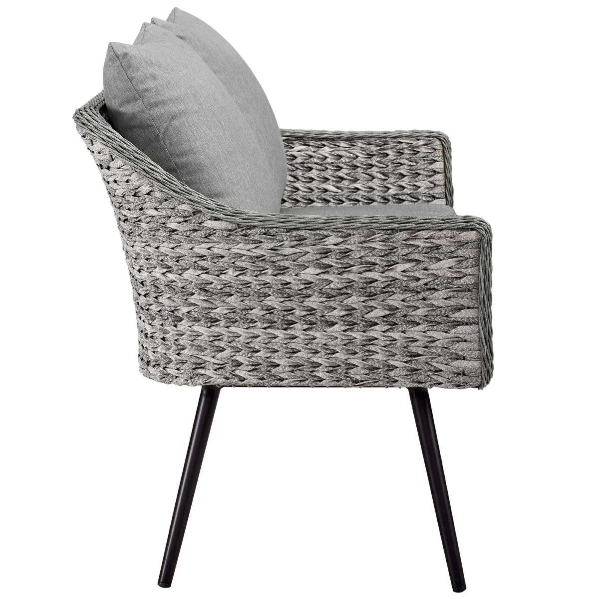 3-Piece Outdoor Wicker Rattan Loveseat and Armchair Set - Image 4