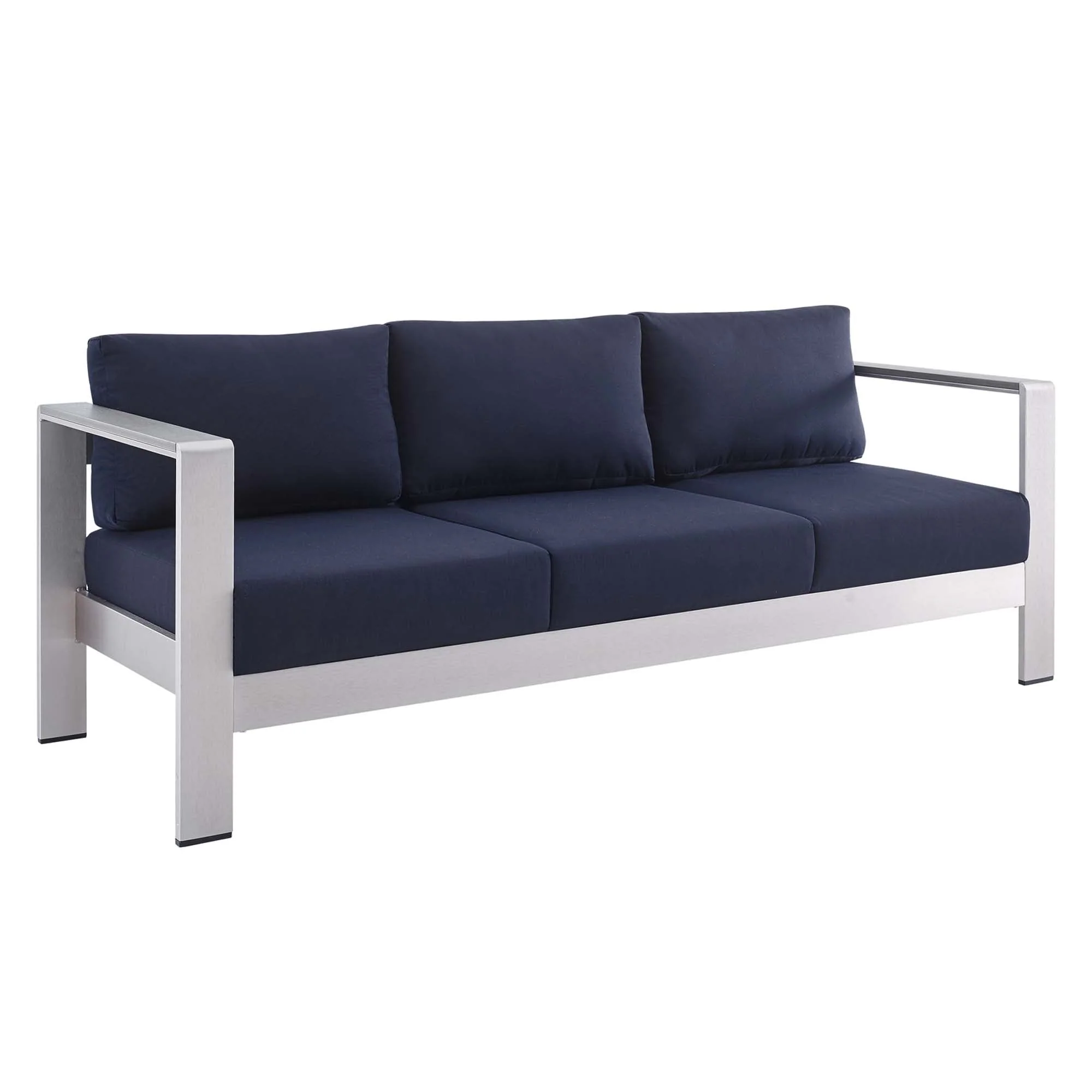 3-Piece Silver Aluminum Patio Set with Sunbrella® Cushions for Outdoor Comfort - Image 5
