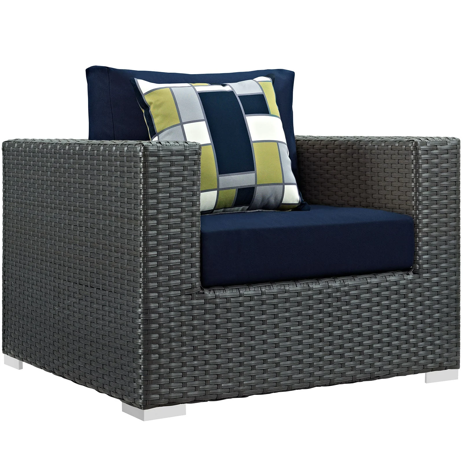 3 Piece Outdoor Rattan Sectional Set with Cushion Seating - Image 2