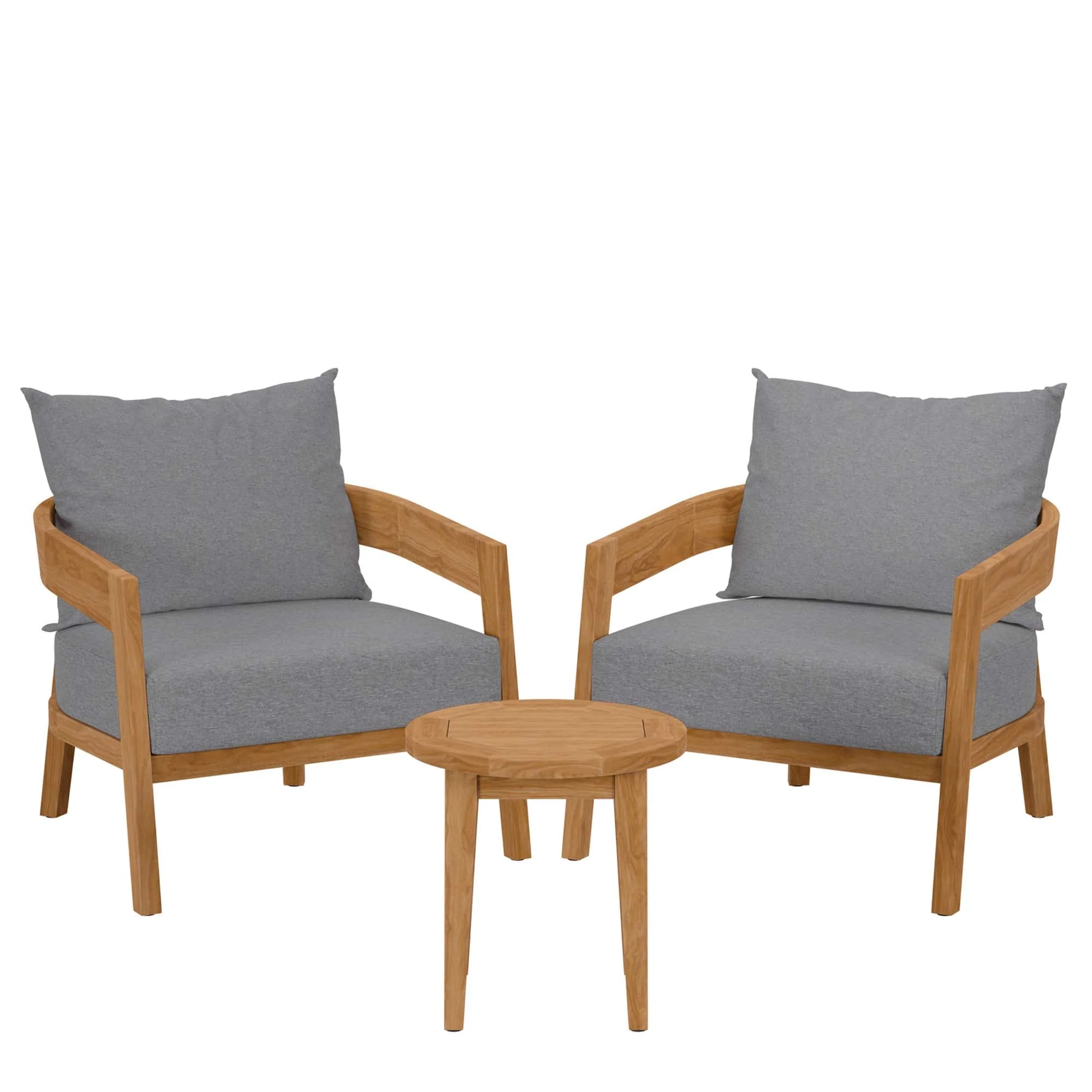 3-Piece Teak Wood Outdoor Patio Set for Garden, Deck and Balcony — Classic Seating - Image 13
