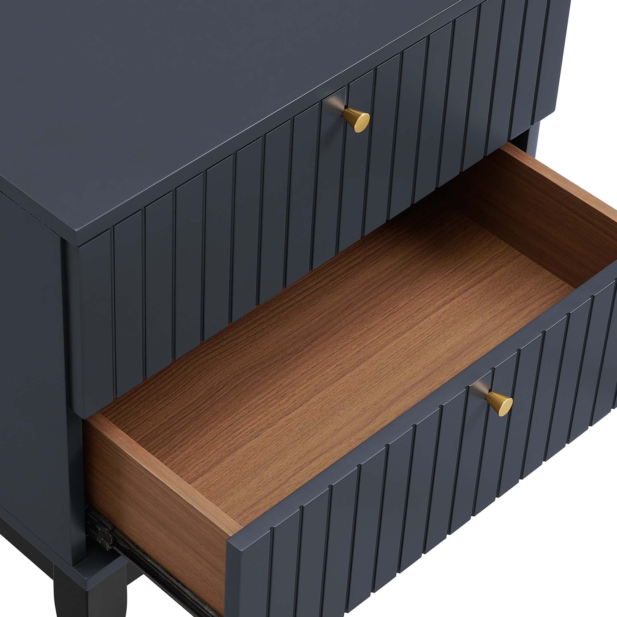 3-Piece Upholstered Platform Bed and Nightstand Set - Blue - Image 13