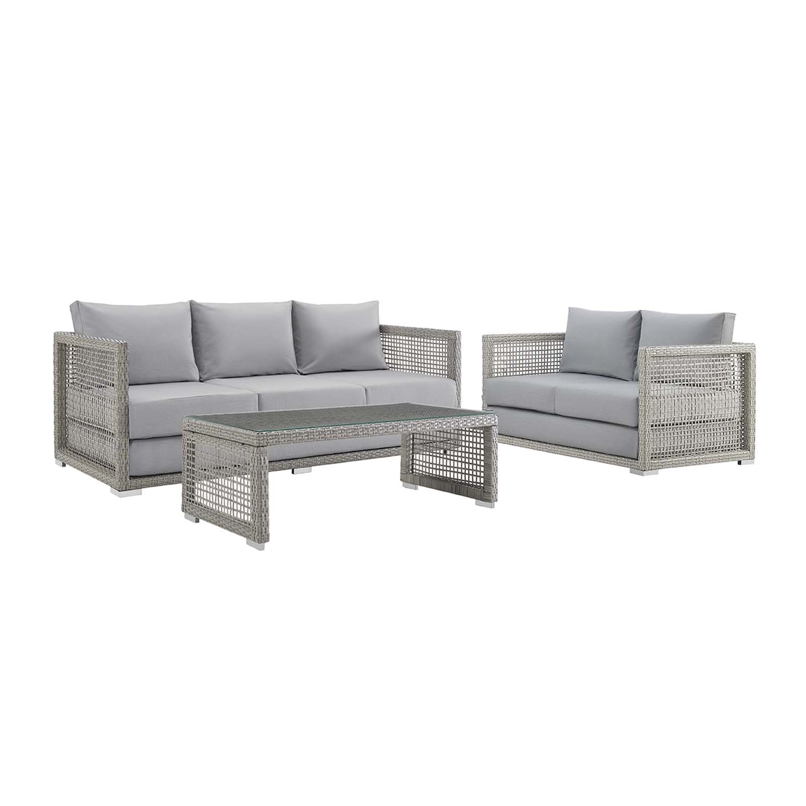 3-Piece Wicker Rattan Outdoor Patio Furniture Set for Deck and Garden Spaces - Image 19
