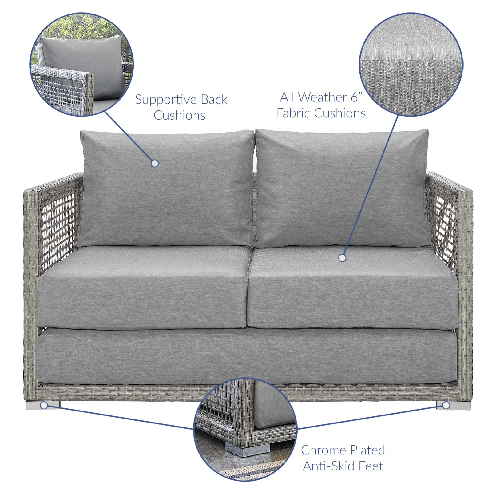 3-Piece Wicker Rattan Outdoor Patio Furniture Set for Deck and Garden Spaces - Image 20