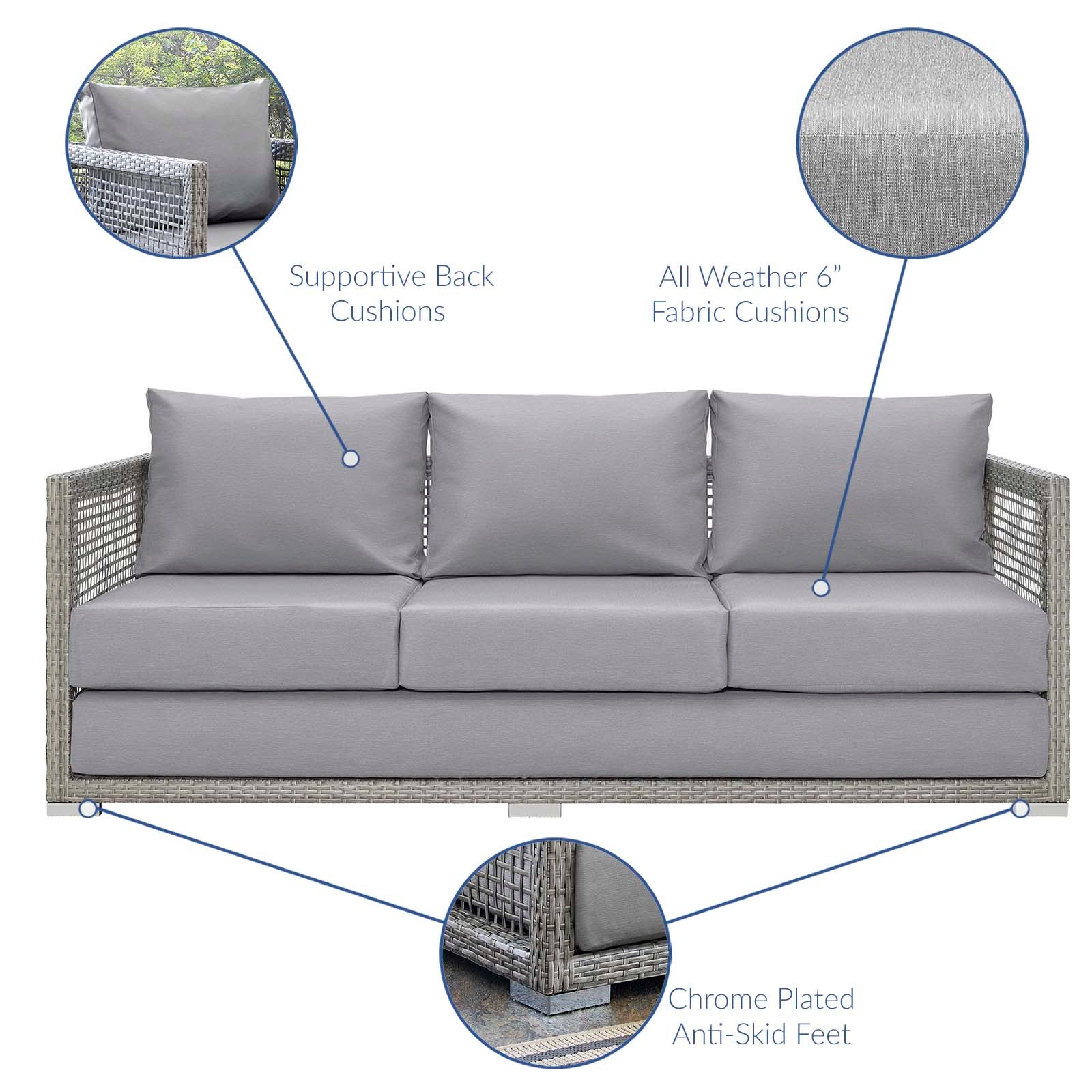 3-Piece Wicker Rattan Outdoor Patio Set for Garden, Balcony and Poolside Seating Ensemble - Image 20
