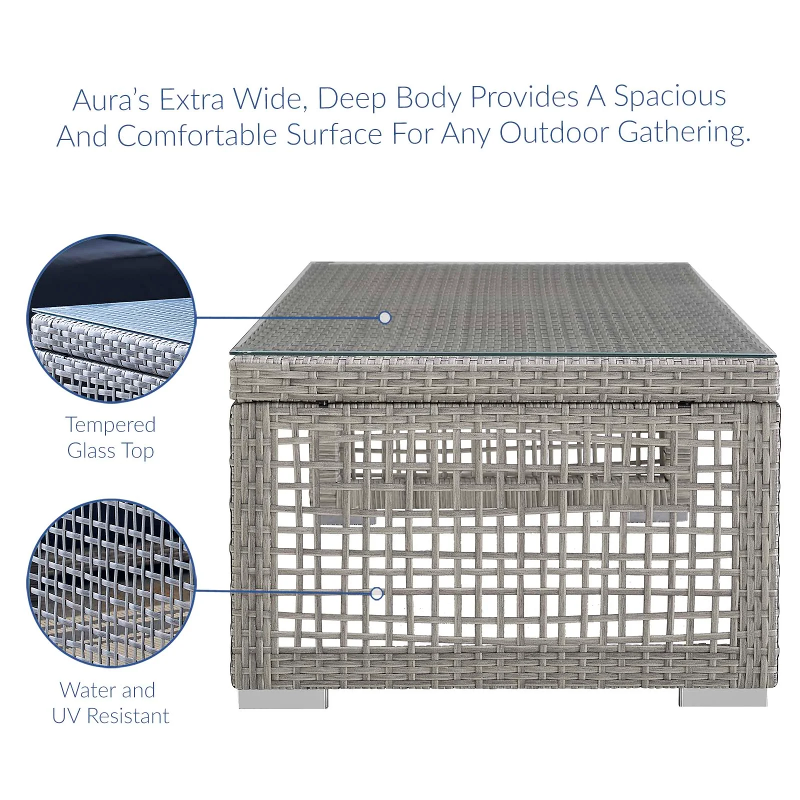 3-Piece Wicker Rattan Outdoor Patio Set for Garden, Balcony and Poolside Seating Ensemble - Image 21