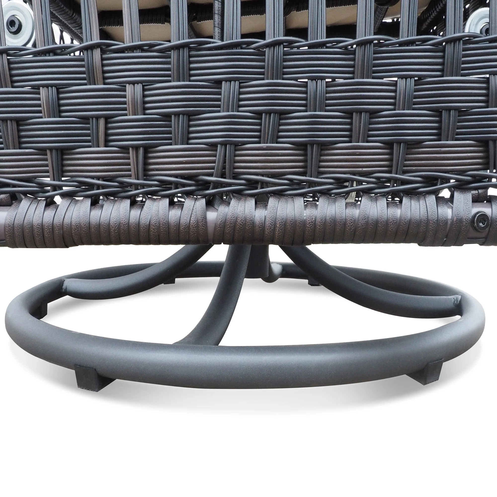 3 Pieces Conversation Set, Outdoor Wicker Rocker Swivel Patio Bistro Set, Rocking Chair With Glass Top Side Table - Image 10