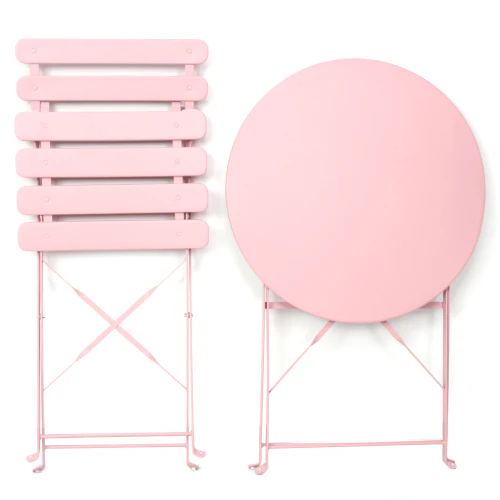3 Pieces Patio Bistro Balcony Metal Chair Table Set - Image 6