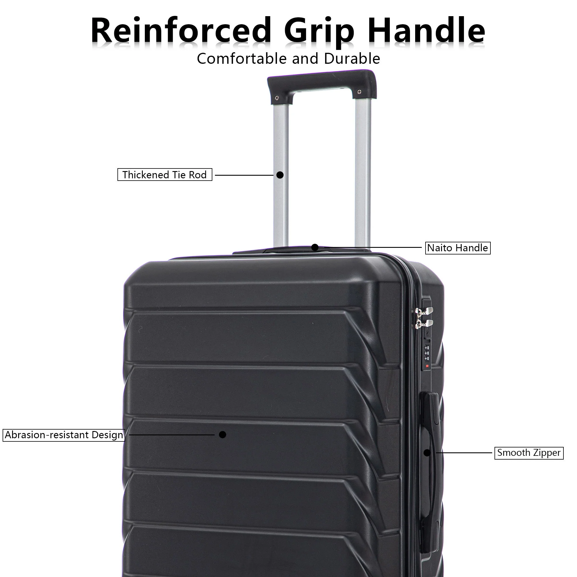 3 Pieces Set 20" / 24" / 28" Spinner Wheel Luggage With Combination Lock - Image 15