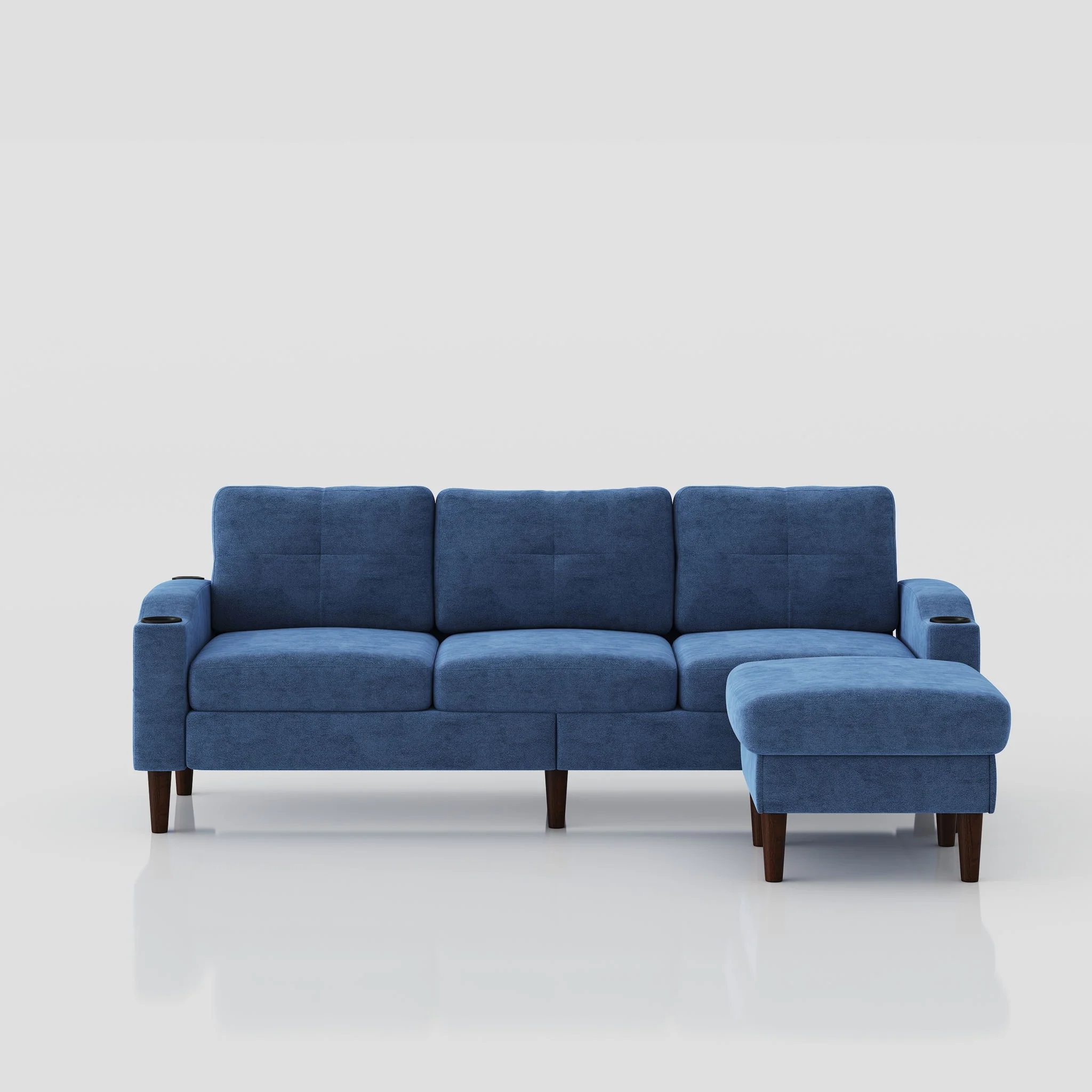 3 Seater Convertible Combination L Shaped Sofa With Footstools With Storage - Image 2