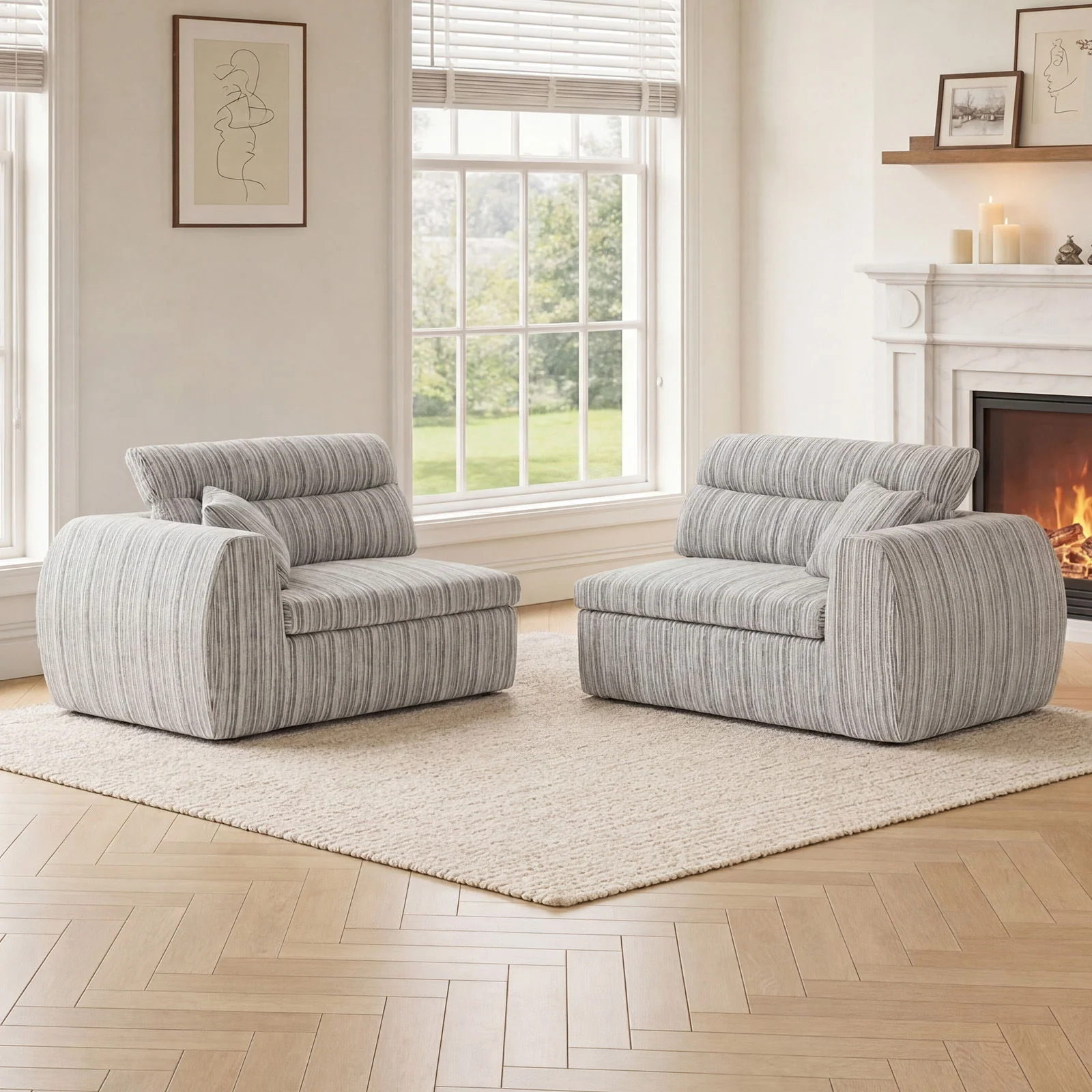 3 Seater, Couch With Throw Pillows For Living Room - Image 14