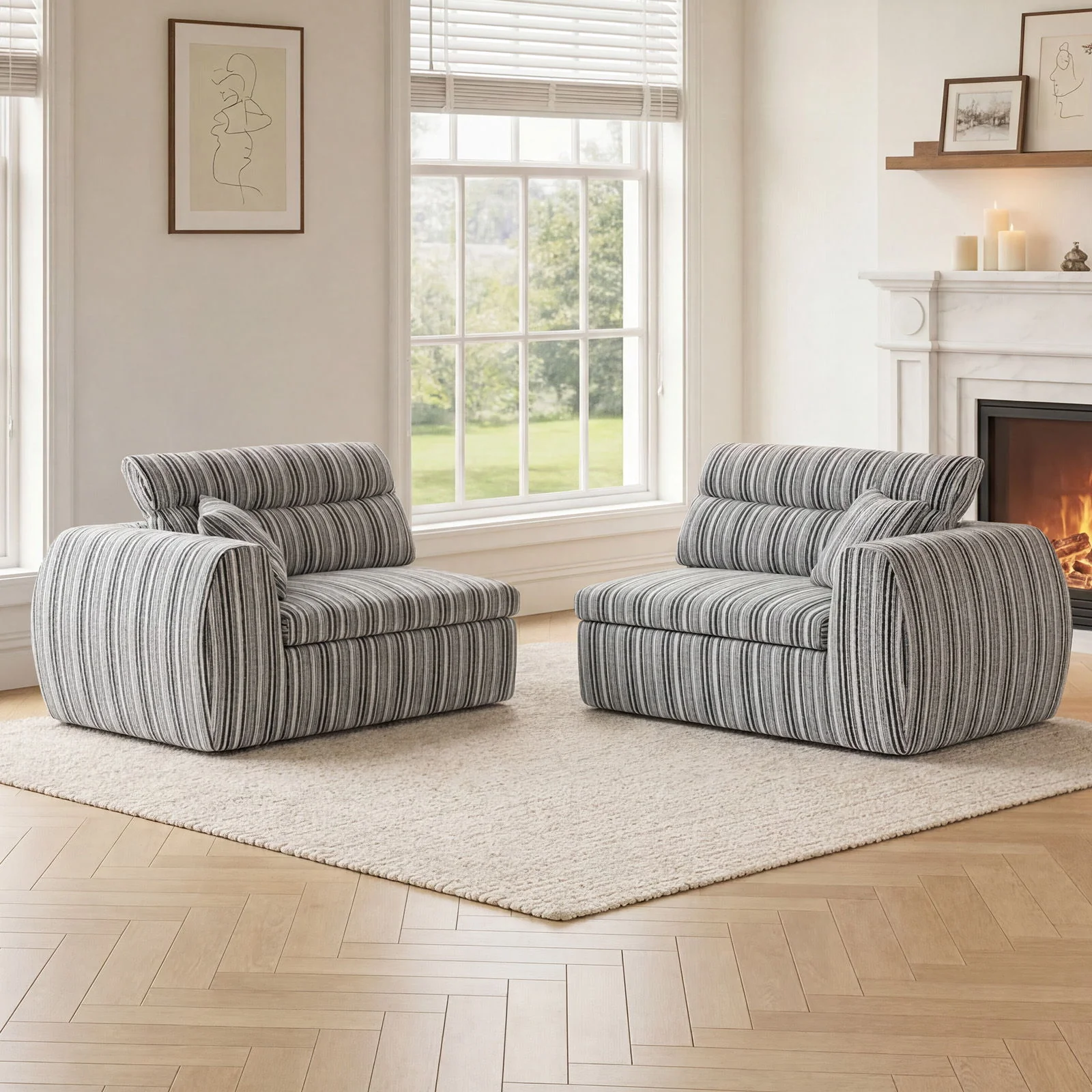 3 Seater, Couch With Throw Pillows For Living Room - Image 16