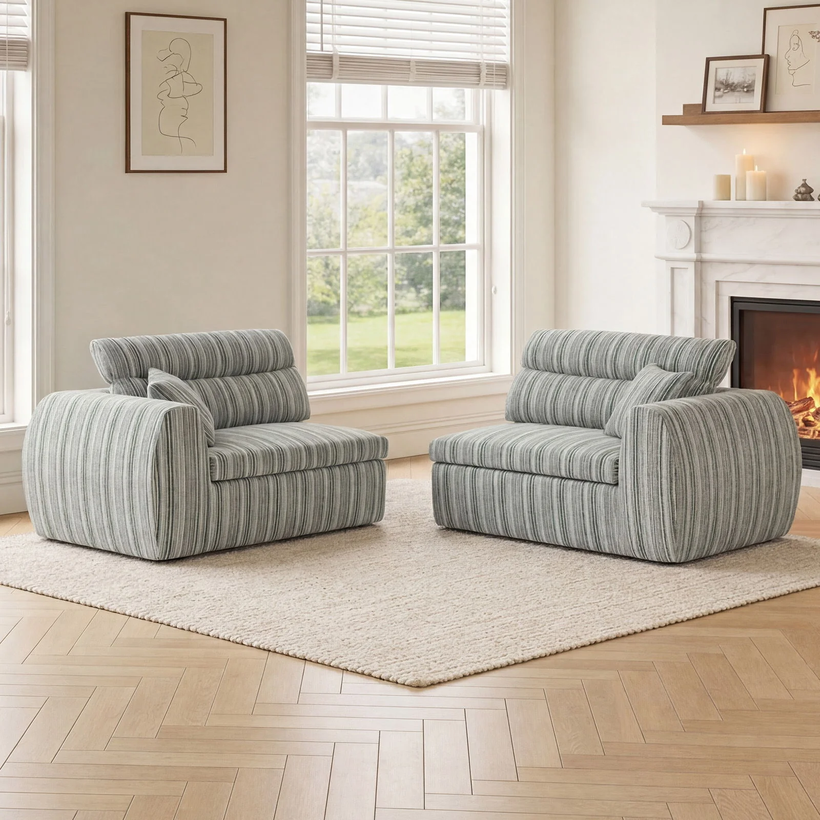 3 Seater, Couch With Throw Pillows For Living Room - Image 29