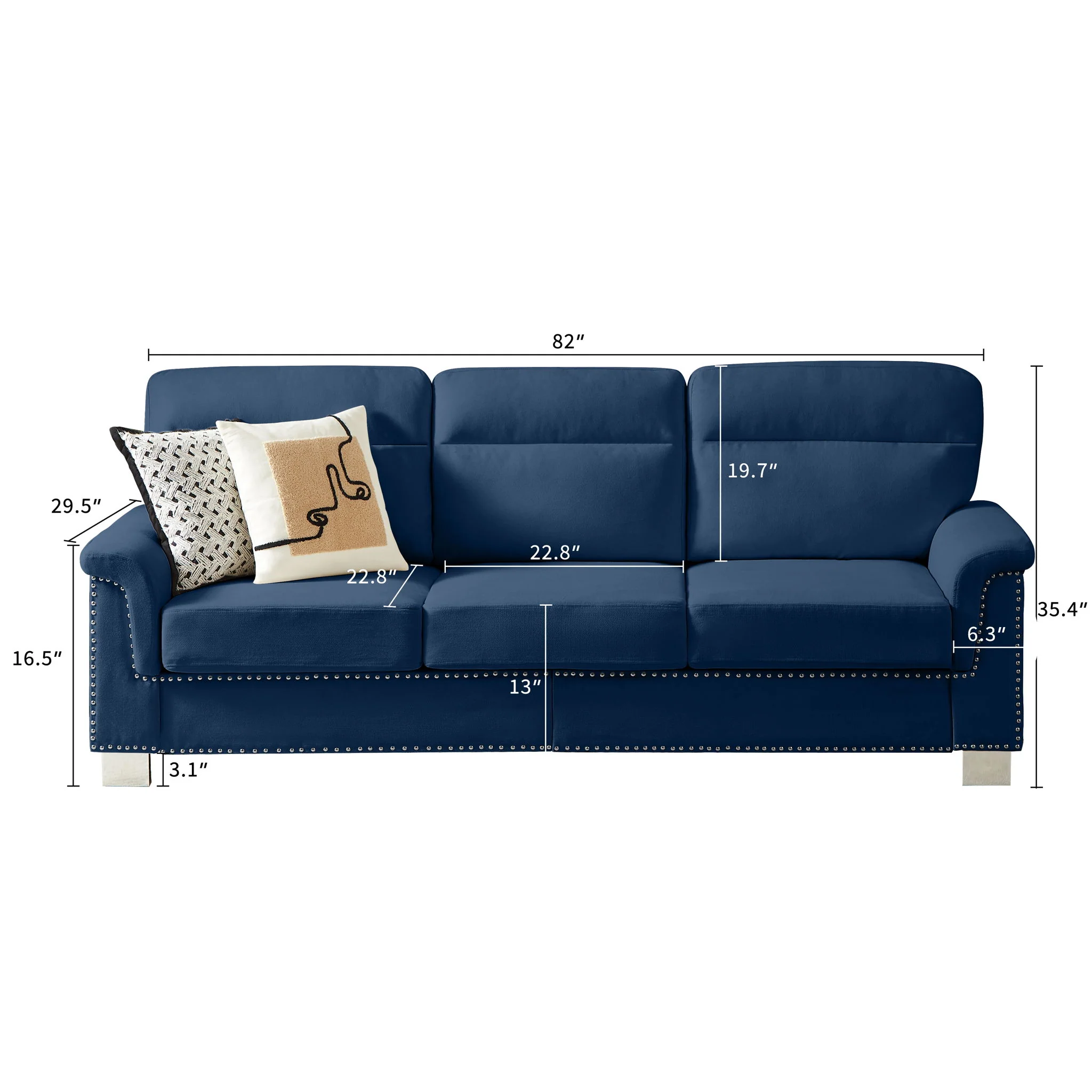 3 Seater Elegant Stationary Sofa - Image 19