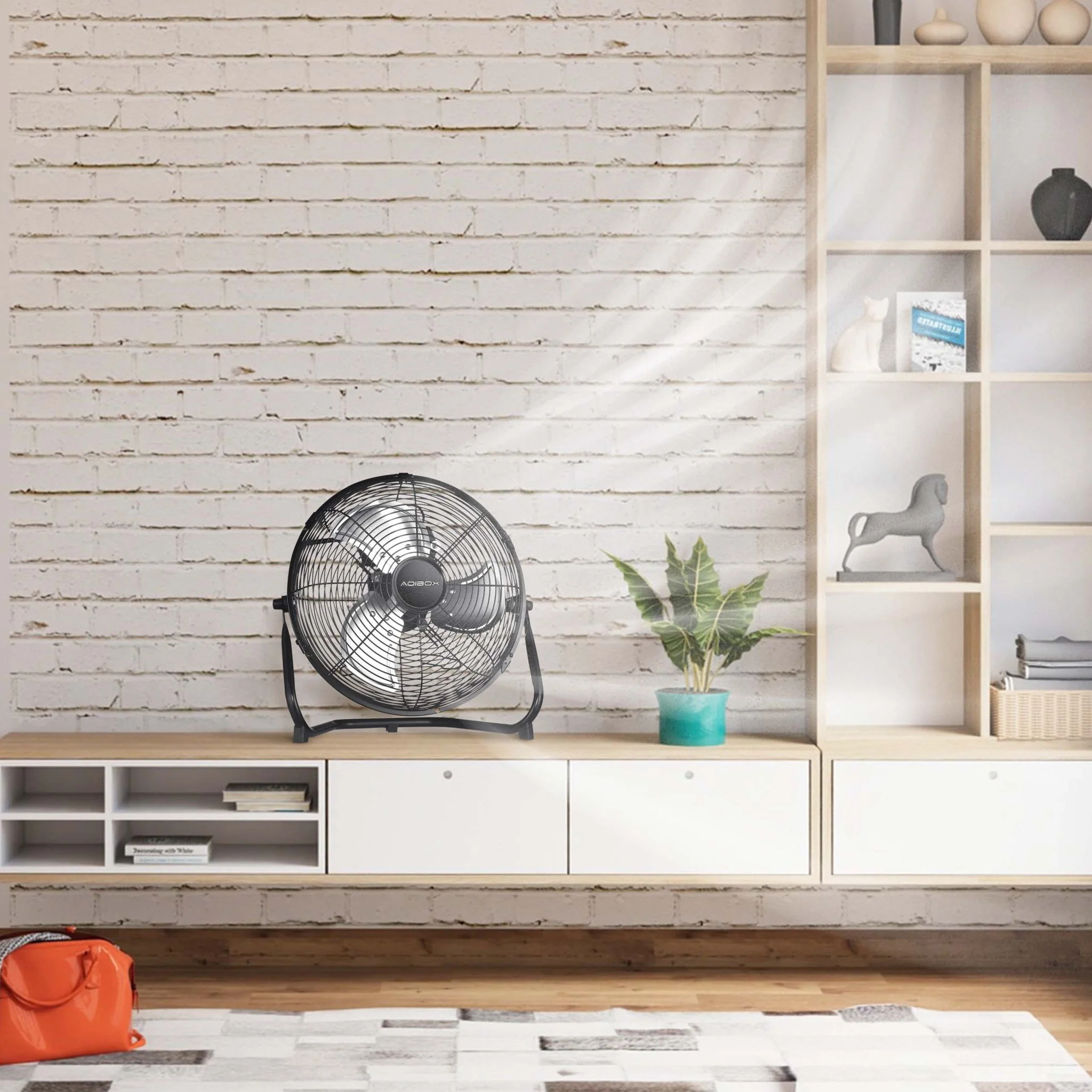 3 Speed High Velocity Industrial Heavy Duty Metal Floor Fan With Tilting Head For Outdoor / Indoor Use - Image 4