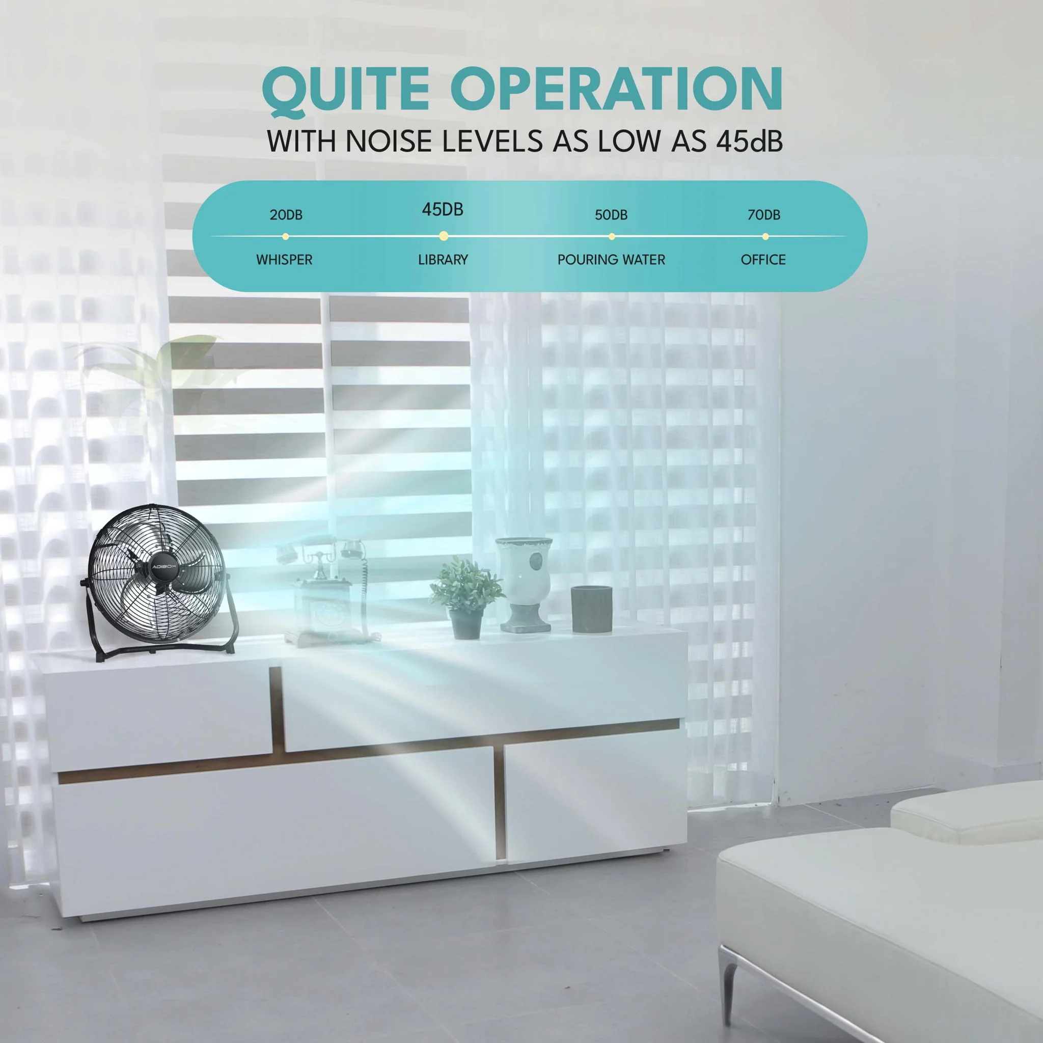 3 Speed High Velocity Industrial Heavy Duty Metal Floor Fan With Tilting Head For Outdoor / Indoor Use - Image 6