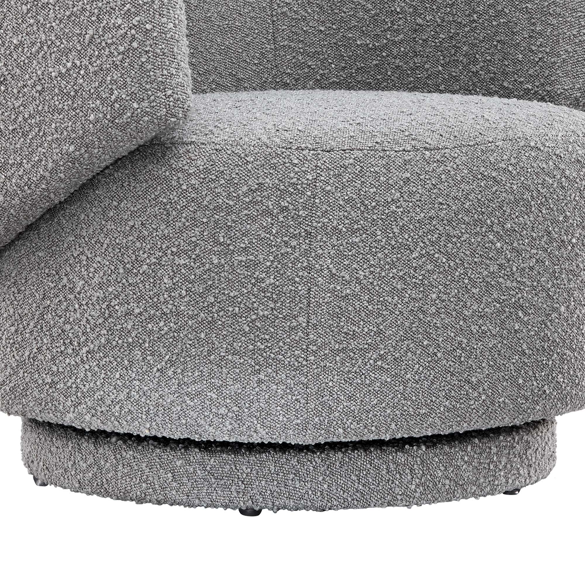 30 Inch Curved Boucle Fabric Swivel Accent Chair - Image 20