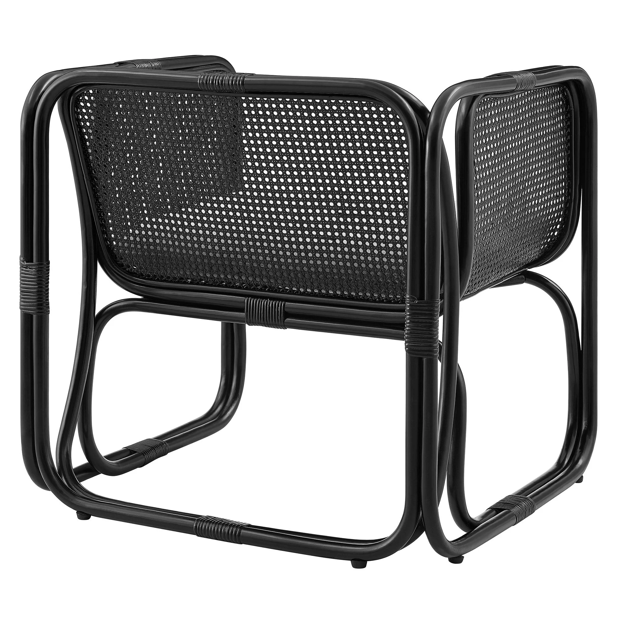 30 Inch Natural Rattan Accent Armchair with Machine Washable Cushion - Image 12