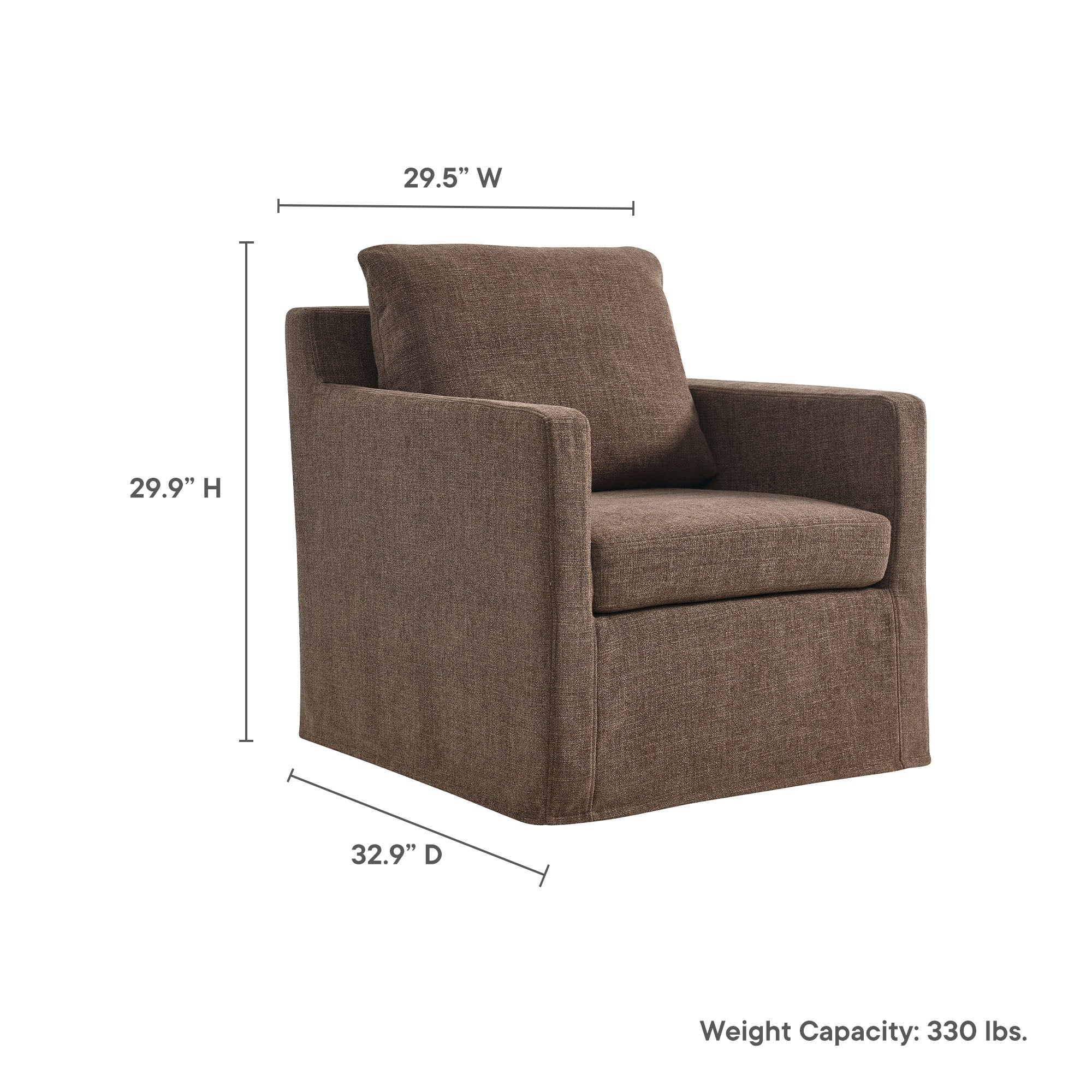 30 Inch Modern Fabric Slipcovered Swivel Armchair - Image 17