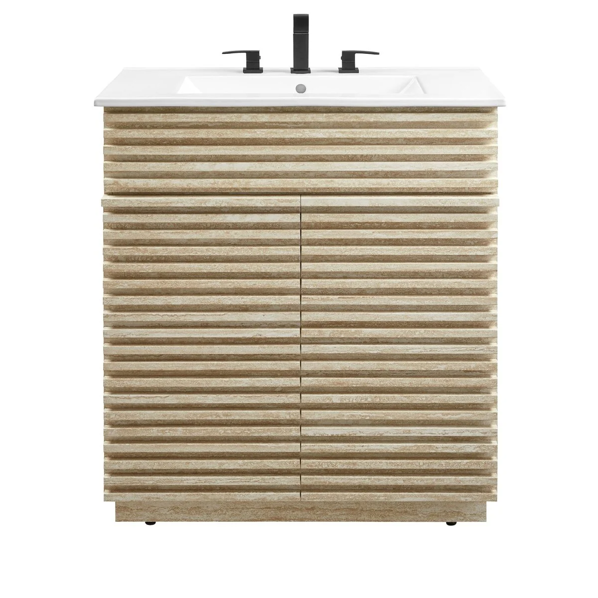 30" Mid-Century Bathroom Vanity with Sink – White - Image 6