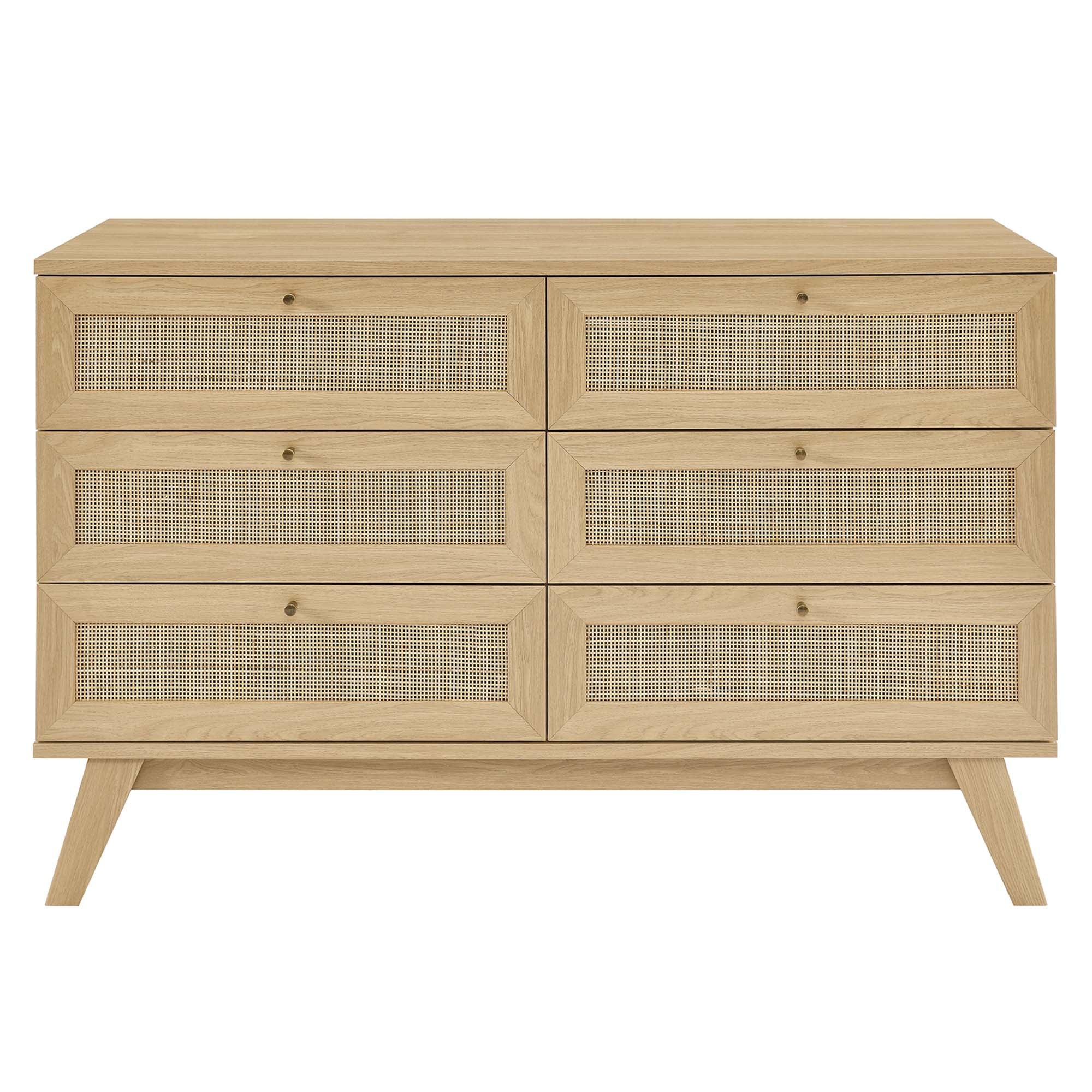 30" Natural Rattan 6-Drawer Bedroom Dresser - Image 5