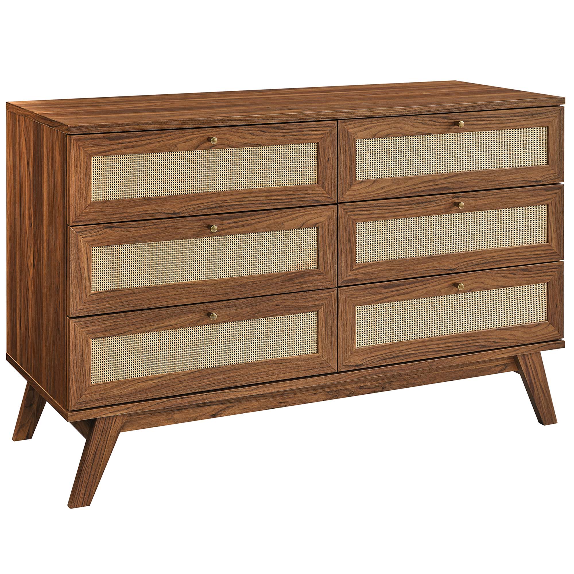 30" Natural Rattan 6-Drawer Bedroom Dresser - Image 8