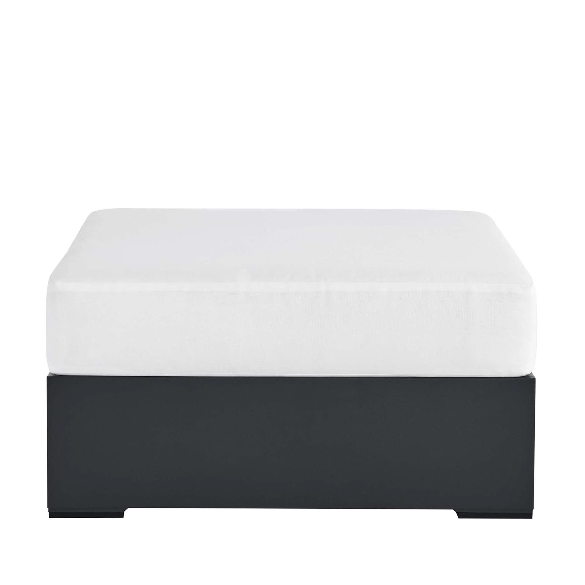 30" Outdoor Patio Aluminum Ottoman Accent Footstool for Garden Deck Porch Seating - Image 5