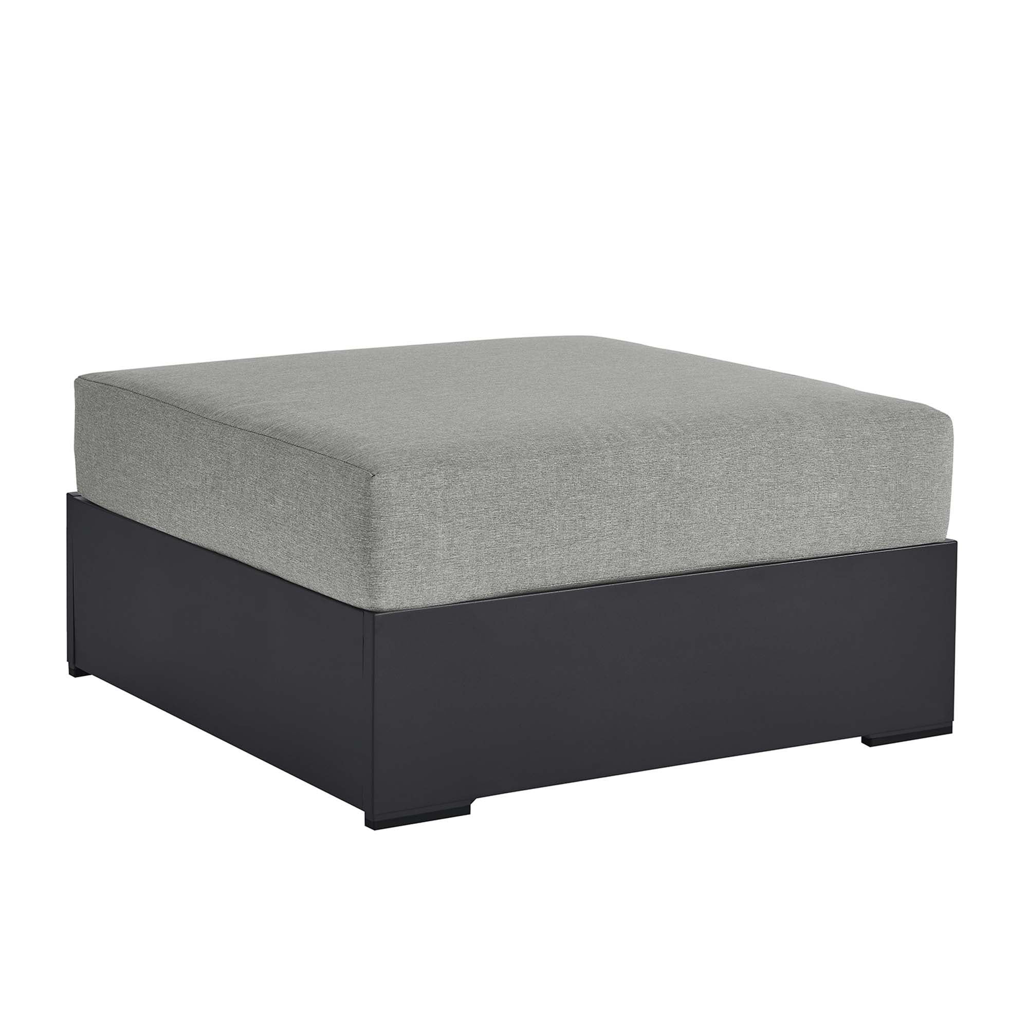 30" Outdoor Patio Aluminum Ottoman Accent Footstool for Garden Deck Porch Seating - Image 9