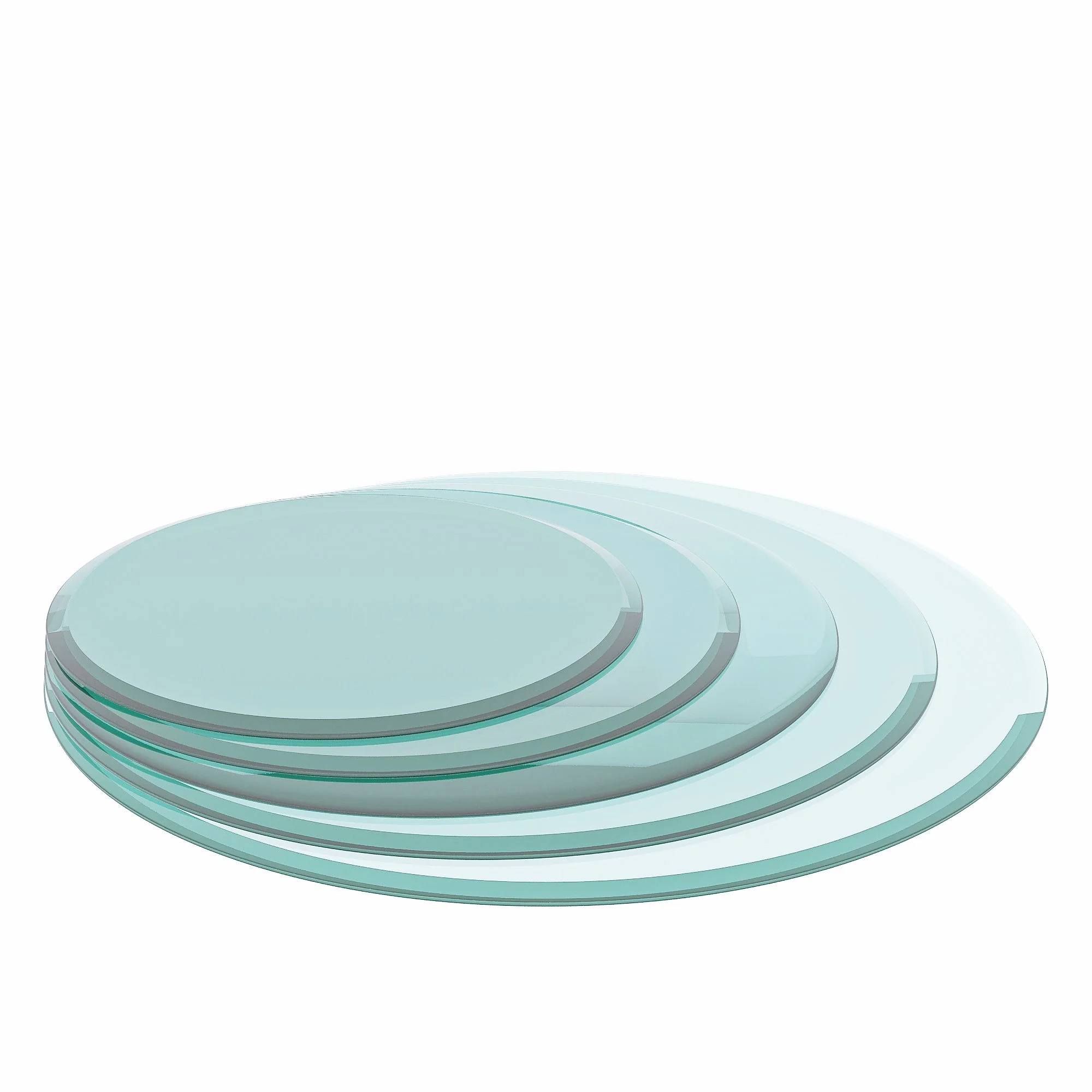 30" Round Tempered Glass Table Top Clear Glass 2 / 5" Thick Beveled Polished Edge - Transparent - Image 3