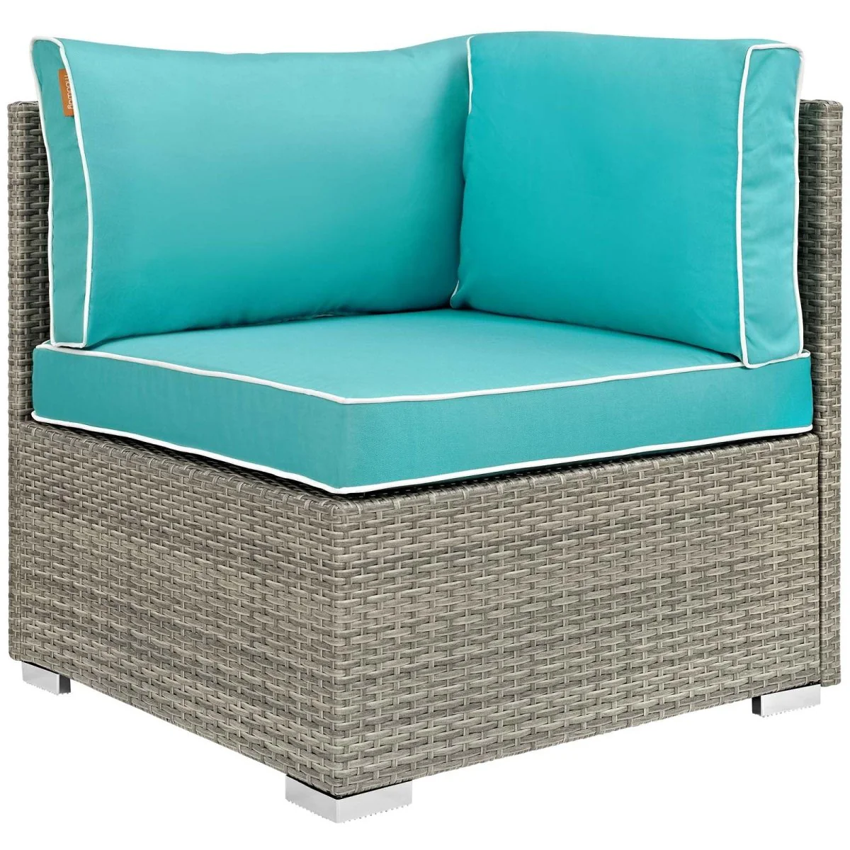 30" Wicker Rattan Outdoor Corner Chair for Patio, Porch and Garden Seating - Image 4
