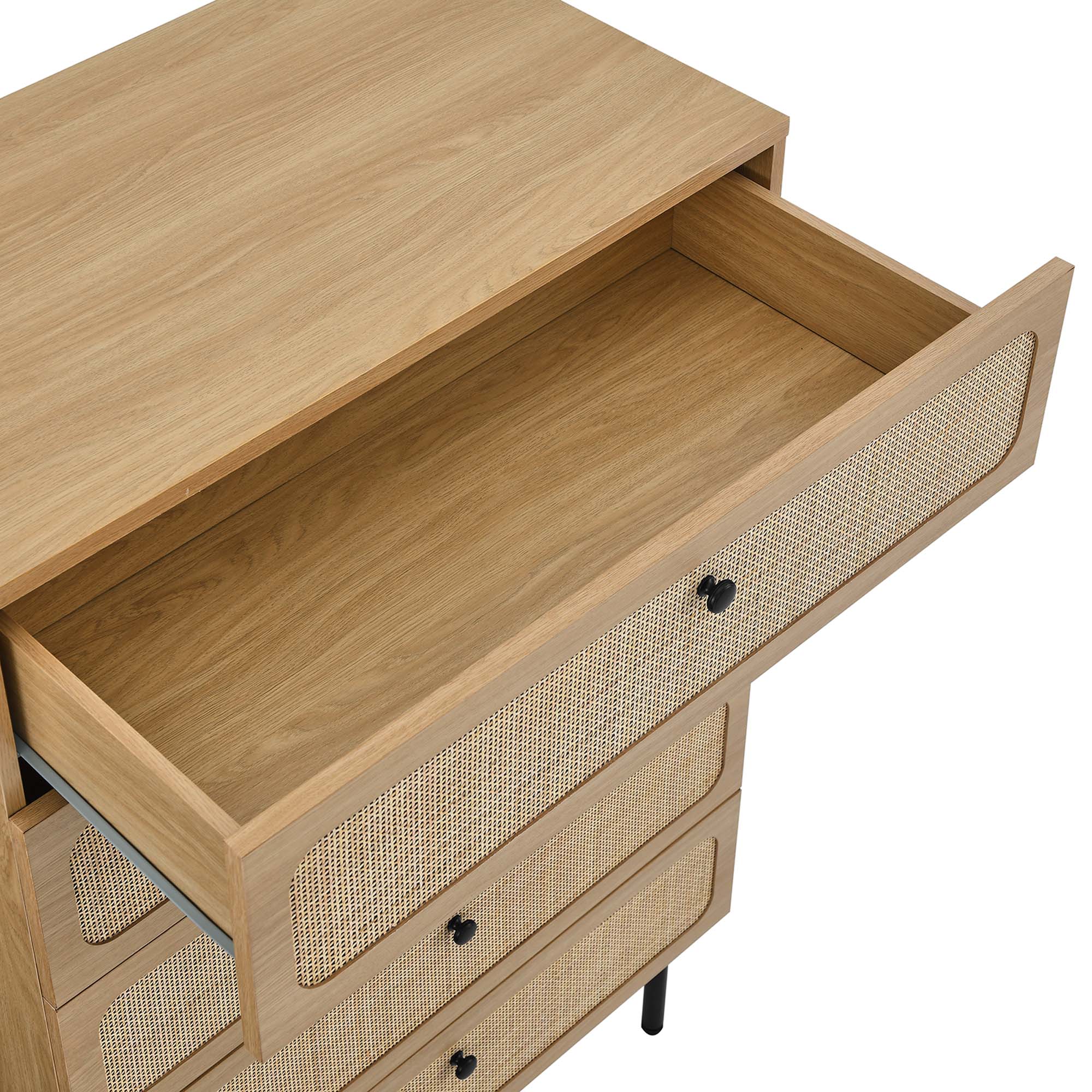 31" Oval Rattan 5-Drawer Bedroom Chest - Image 15
