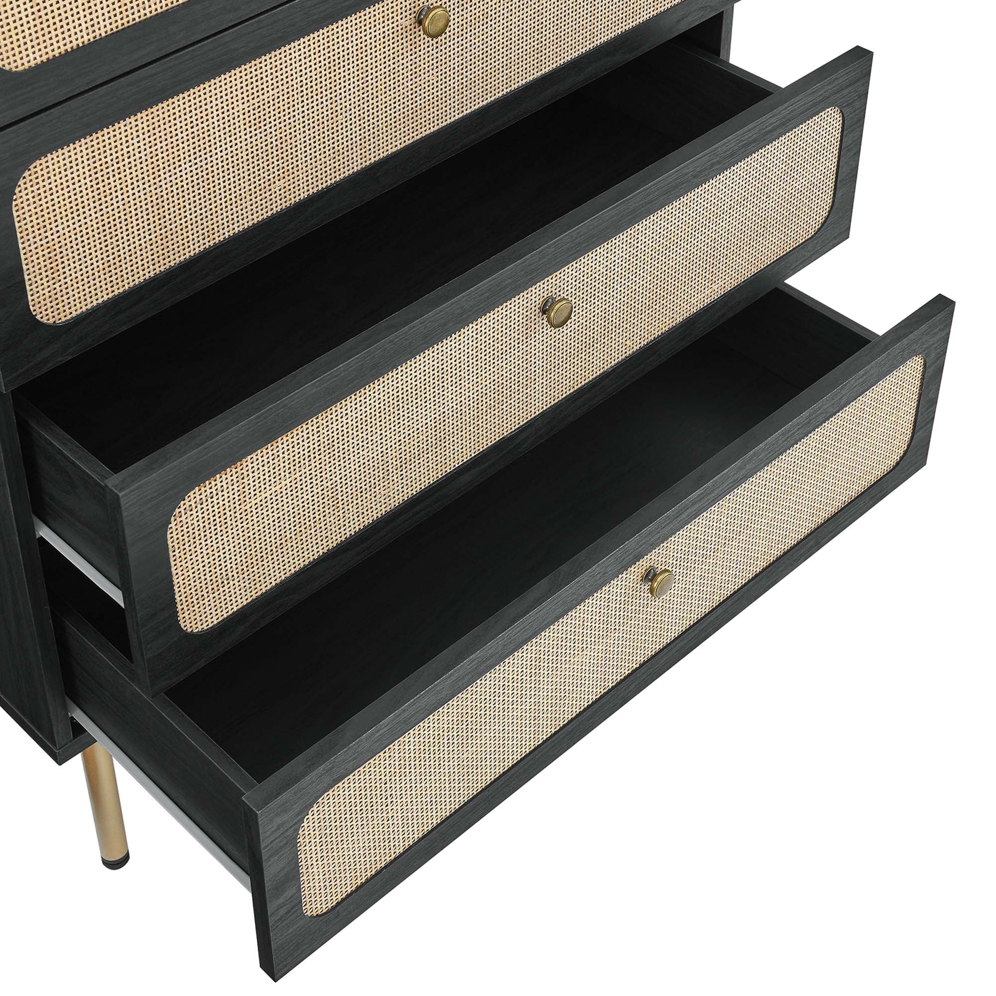 31" Oval Rattan 5-Drawer Bedroom Chest - Image 6