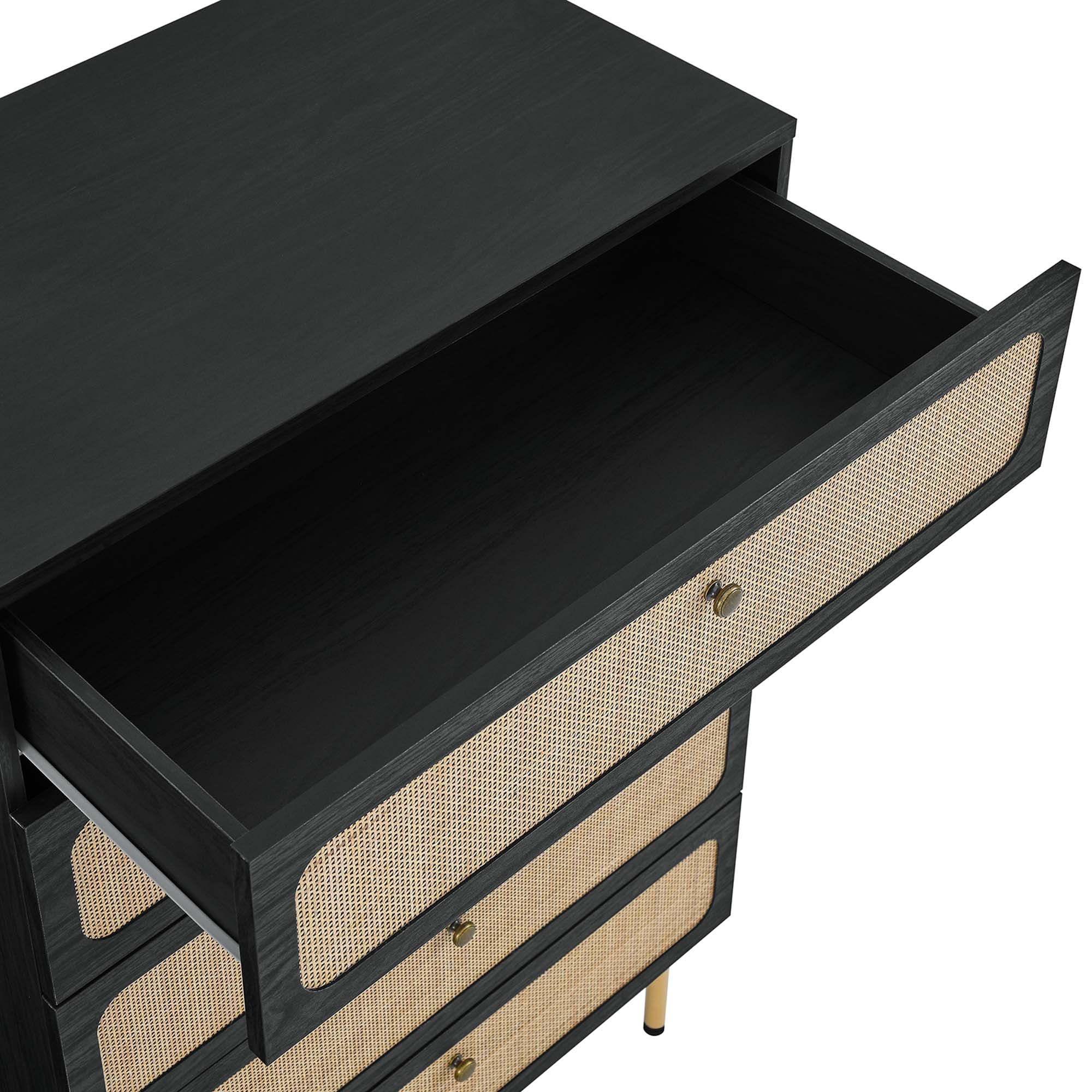 31" Oval Rattan 5-Drawer Bedroom Chest - Image 7