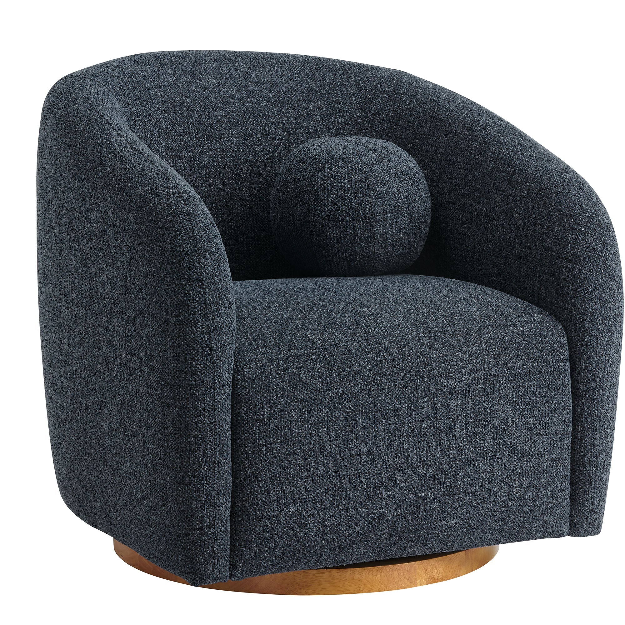 31 Inch Curved Swivel Chenille Fabric Armchair - Image 8