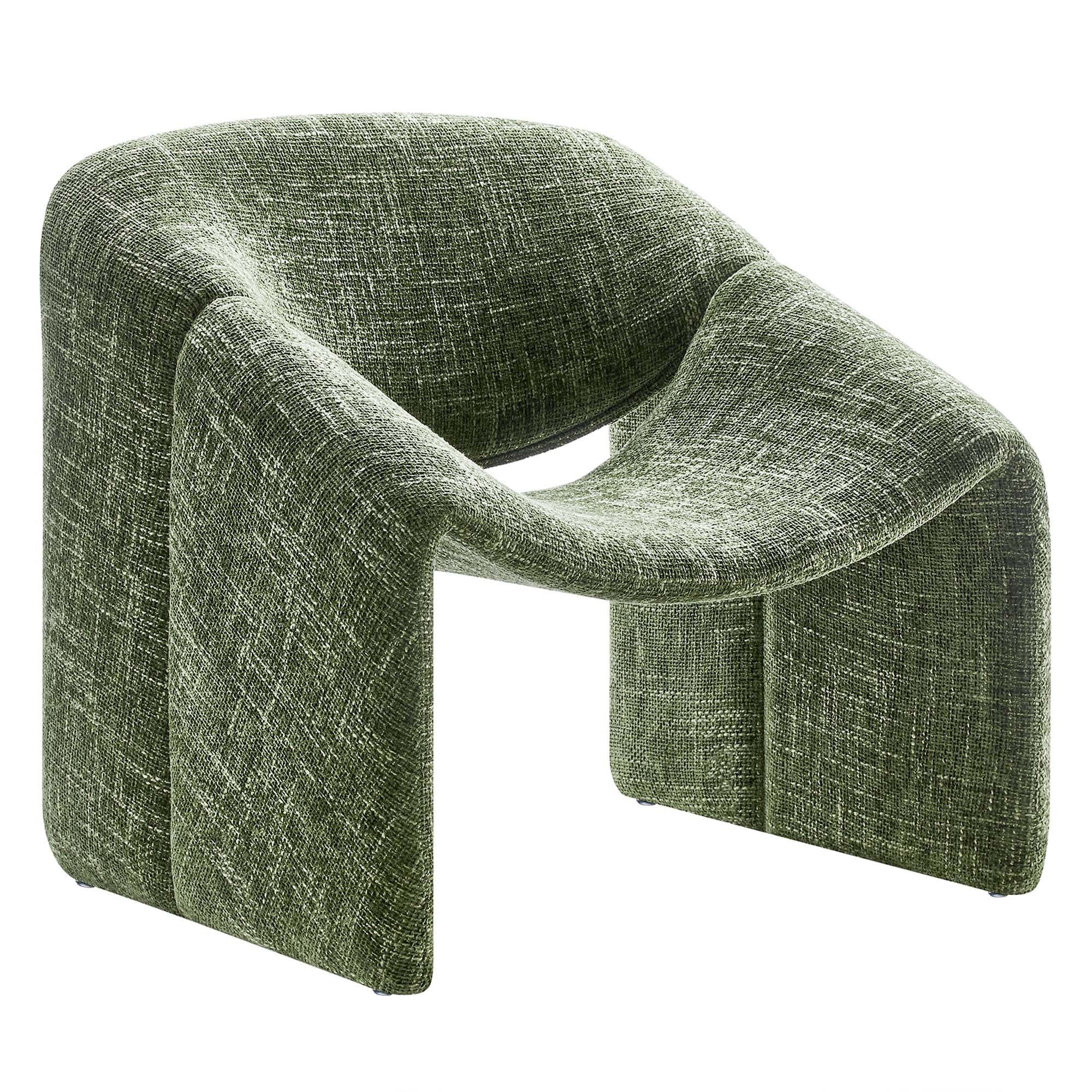 31 Inch Modern Curved Chenille Upholstered Accent Chair - Image 9