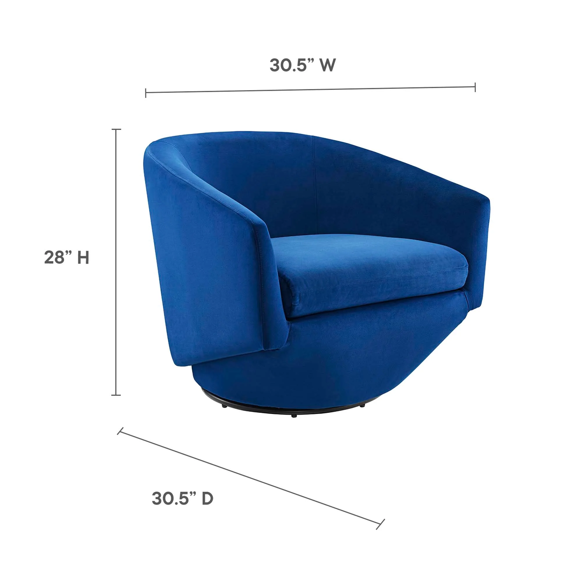 31 Inch Performance Velvet 360-Degree Swivel Accent Chair - Image 10
