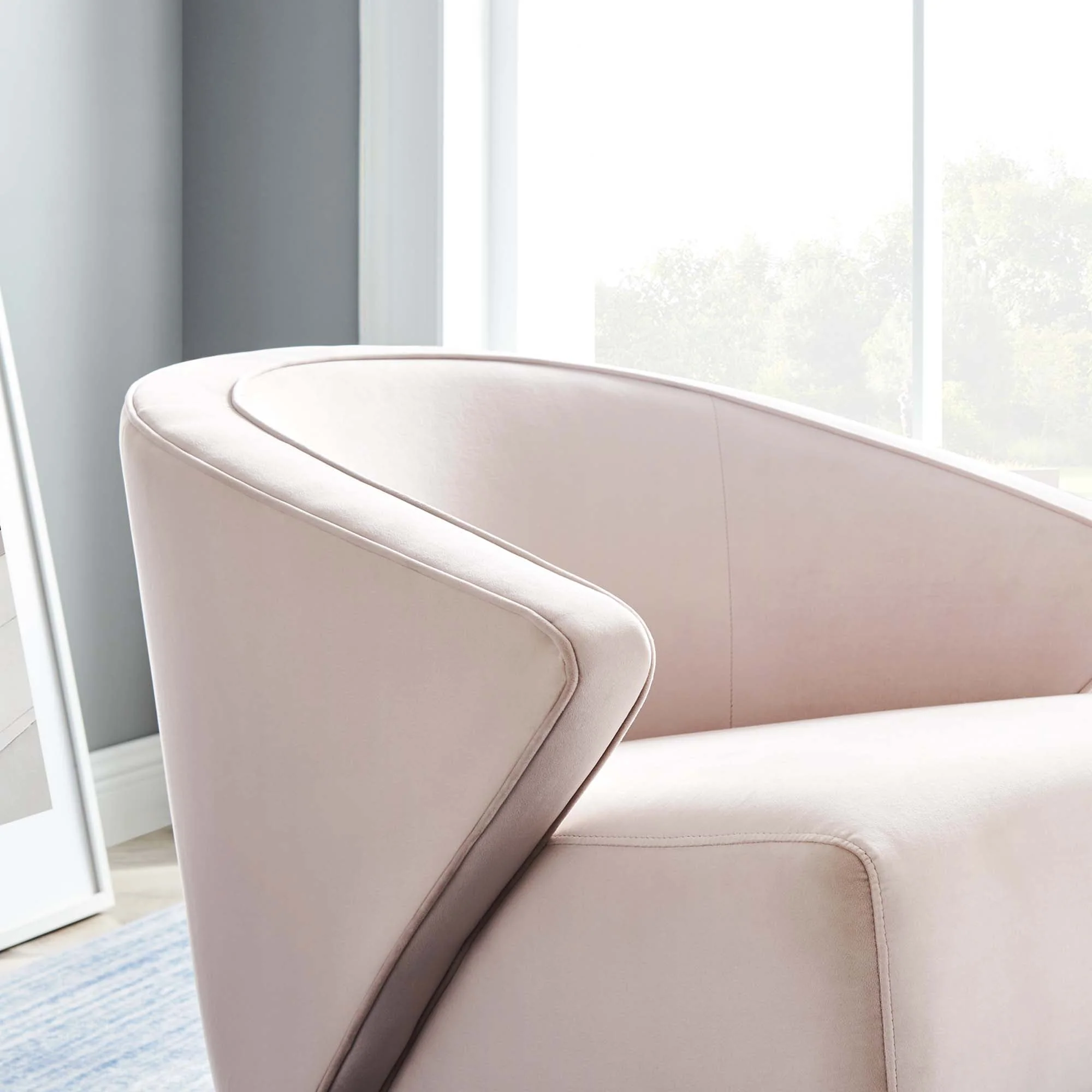 31 Inch Performance Velvet Armchair with Brushed Gold Legs - Image 14