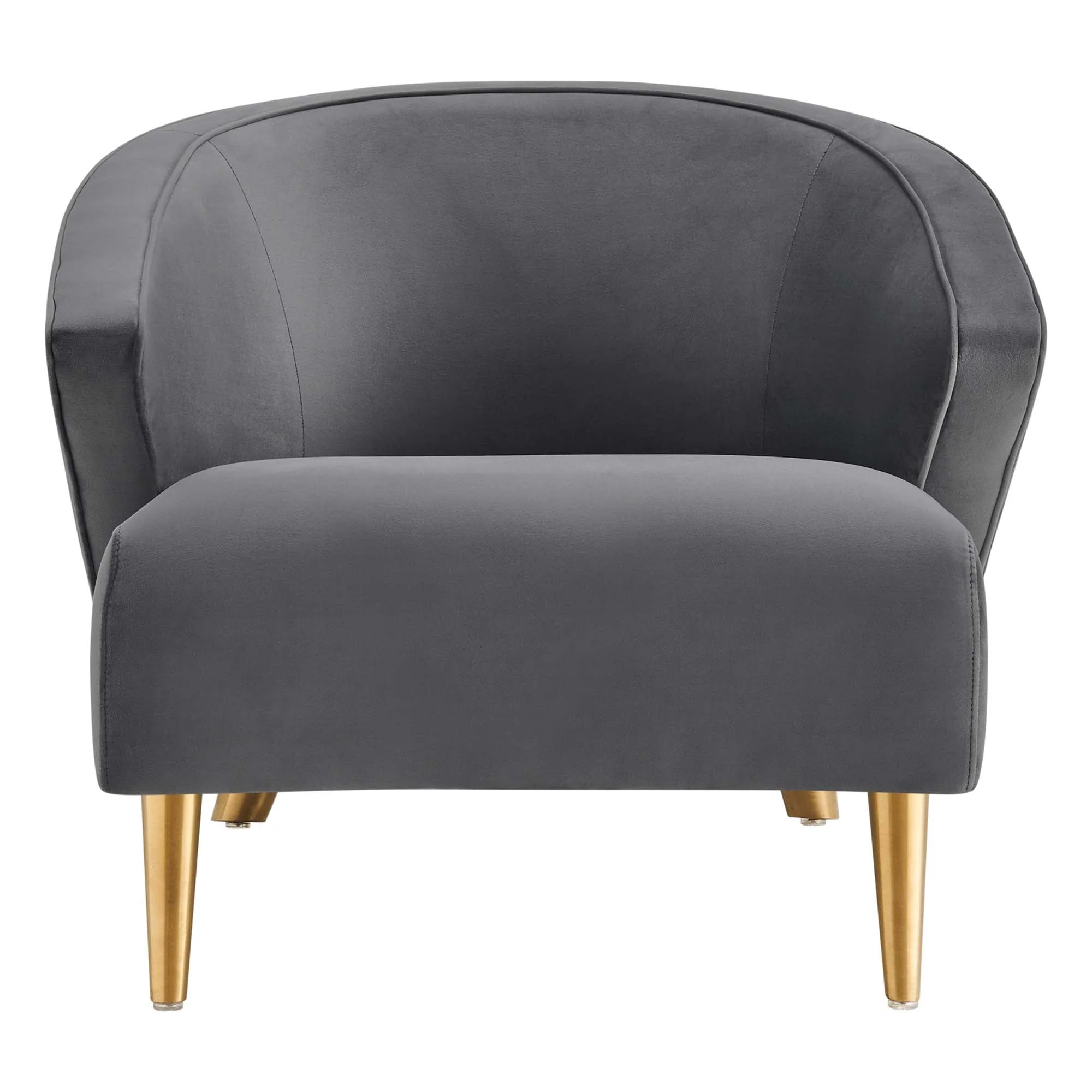 31 Inch Performance Velvet Armchair with Brushed Gold Legs - Image 5