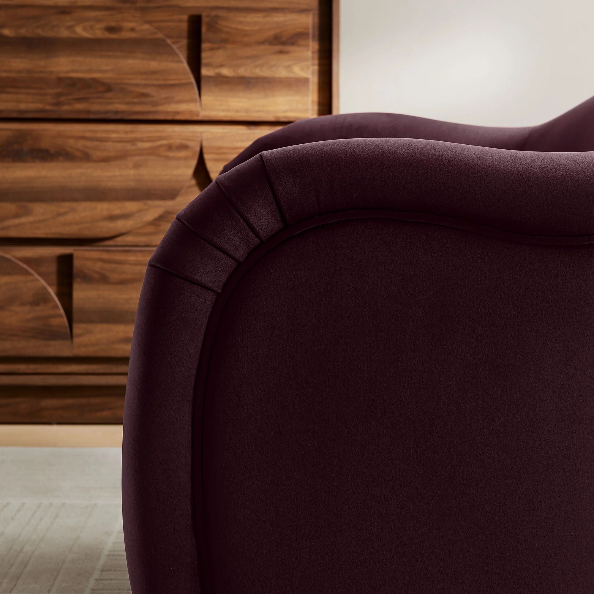 31 Inch Performance Velvet Pleated Barrel Accent Chair - Image 25