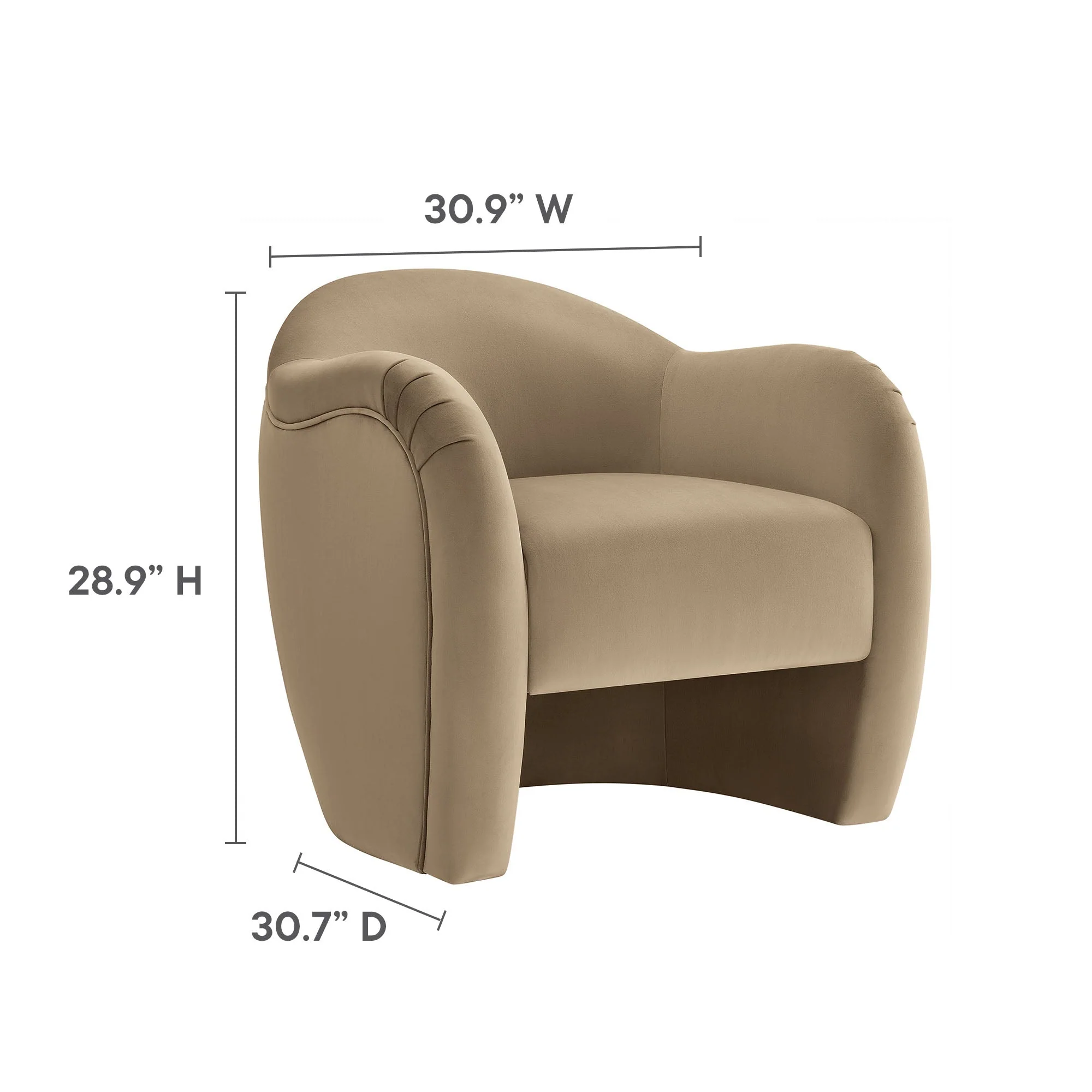 31 Inch Performance Velvet Pleated Barrel Accent Chair - Image 38