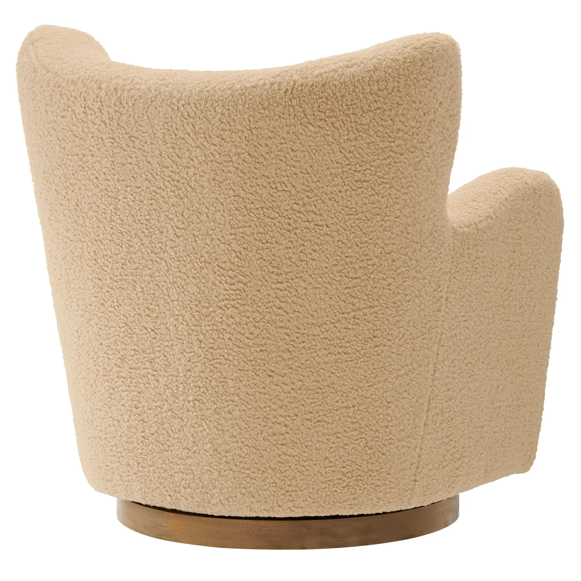 31 Inch Wingback Sherpa Swivel Accent Chair - Image 19