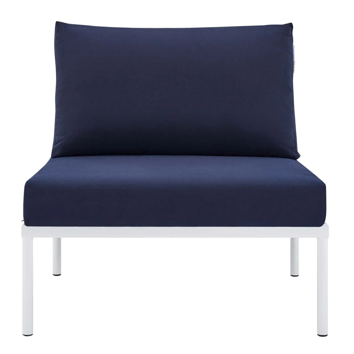 32" Aluminum Armless Outdoor Chair with Sunbrella Cushions for Patio & Poolside - Image 6