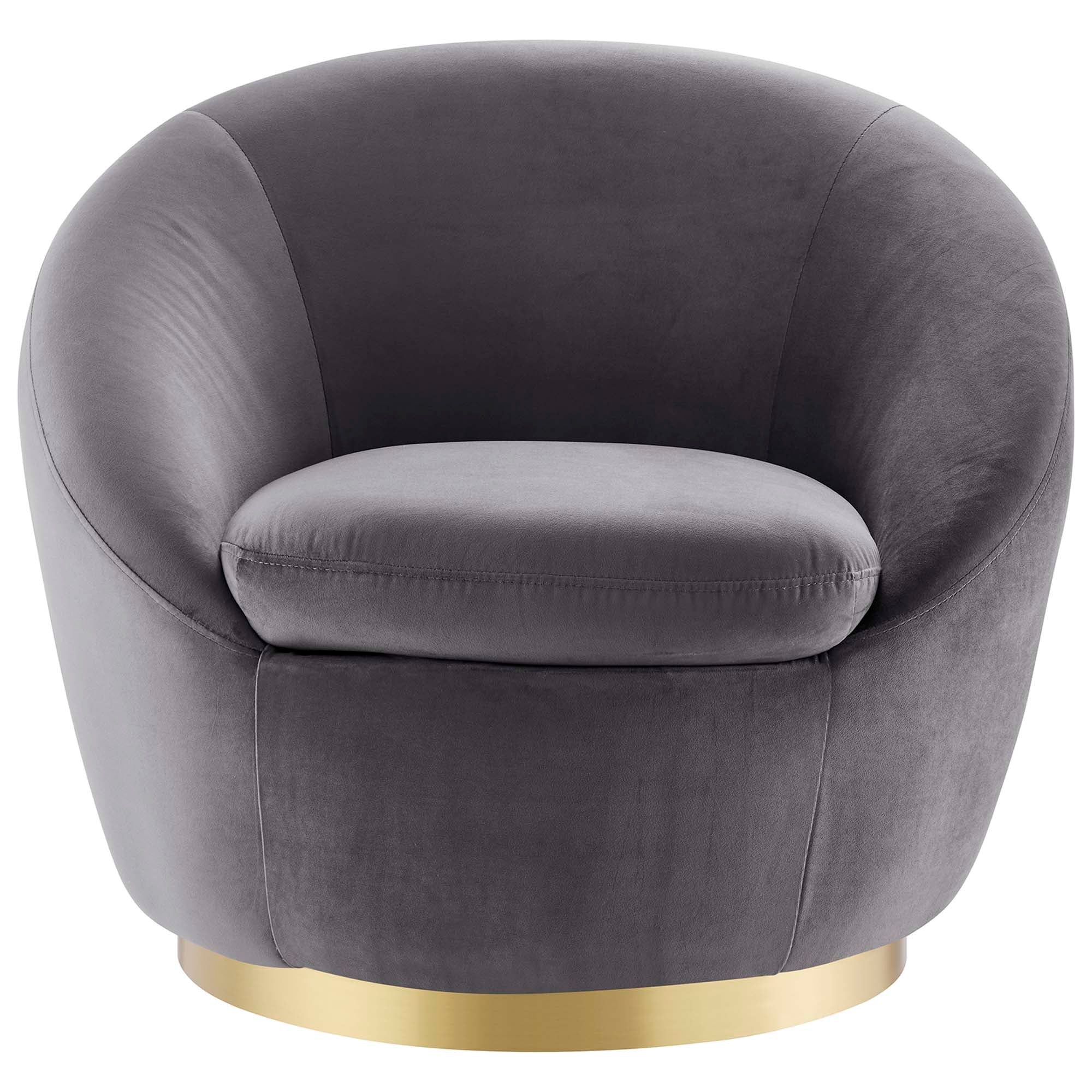 32 Inch Buttercup Performance Velvet Swivel Accent Chair with Gold Metal Base - Image 4