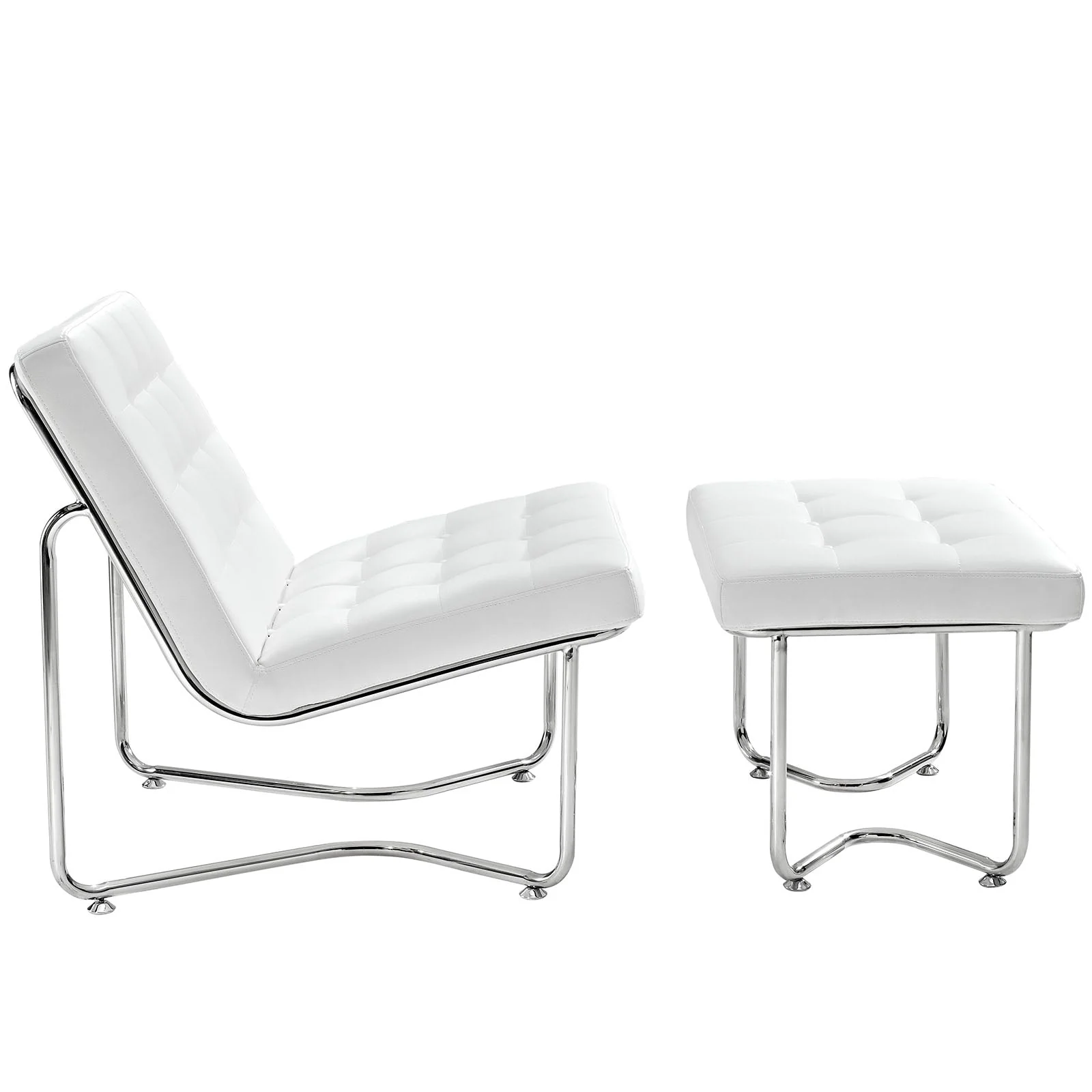 32 Inch Gibraltar Upholstered Vinyl Lounge Chair and Ottoman Set - Image 2